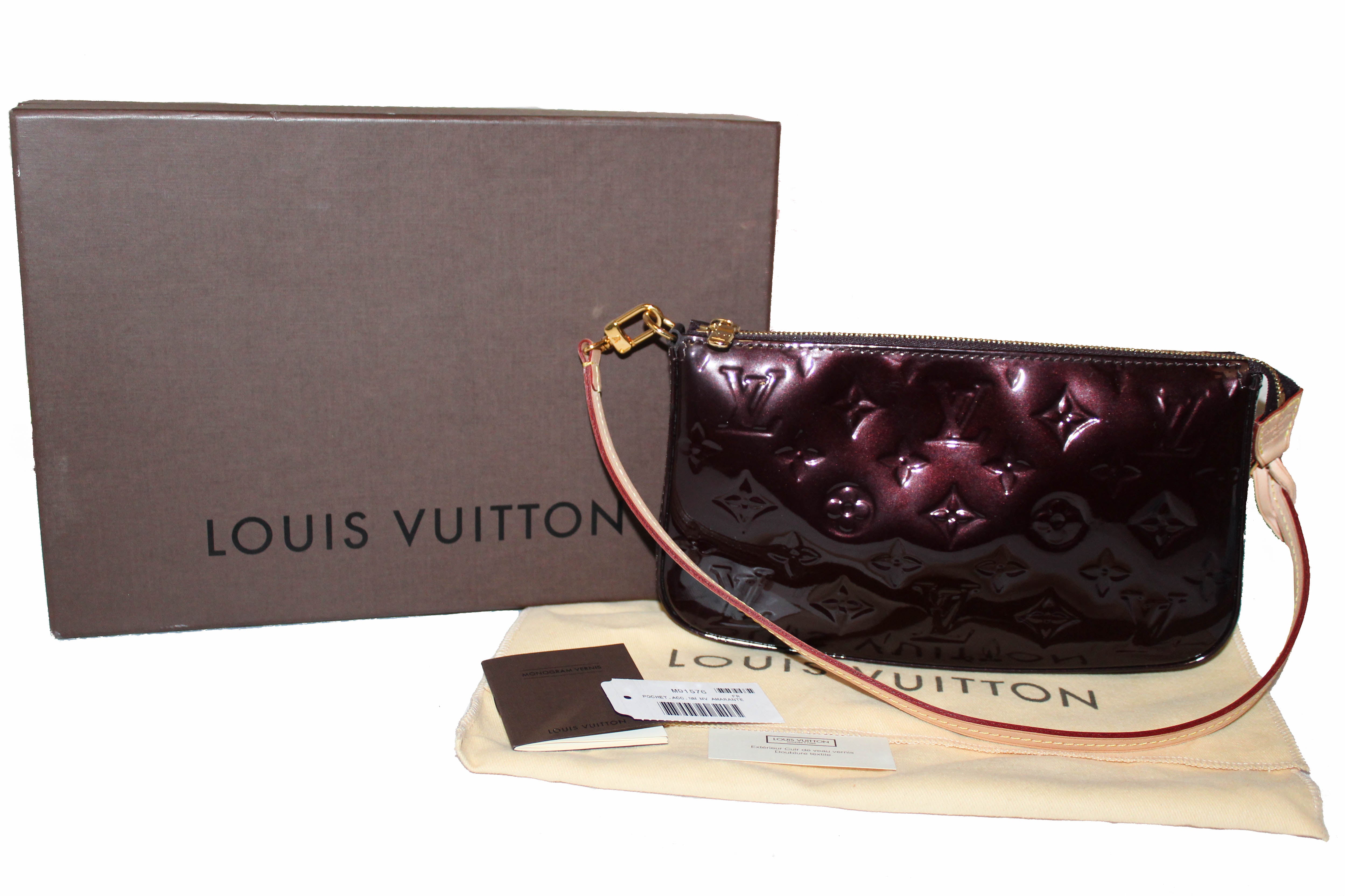Louis Vuitton Amarante Monogram Vernis Félicie Pochette Gold Hardware, 2017 (Very Good), Purple Womens Handbag