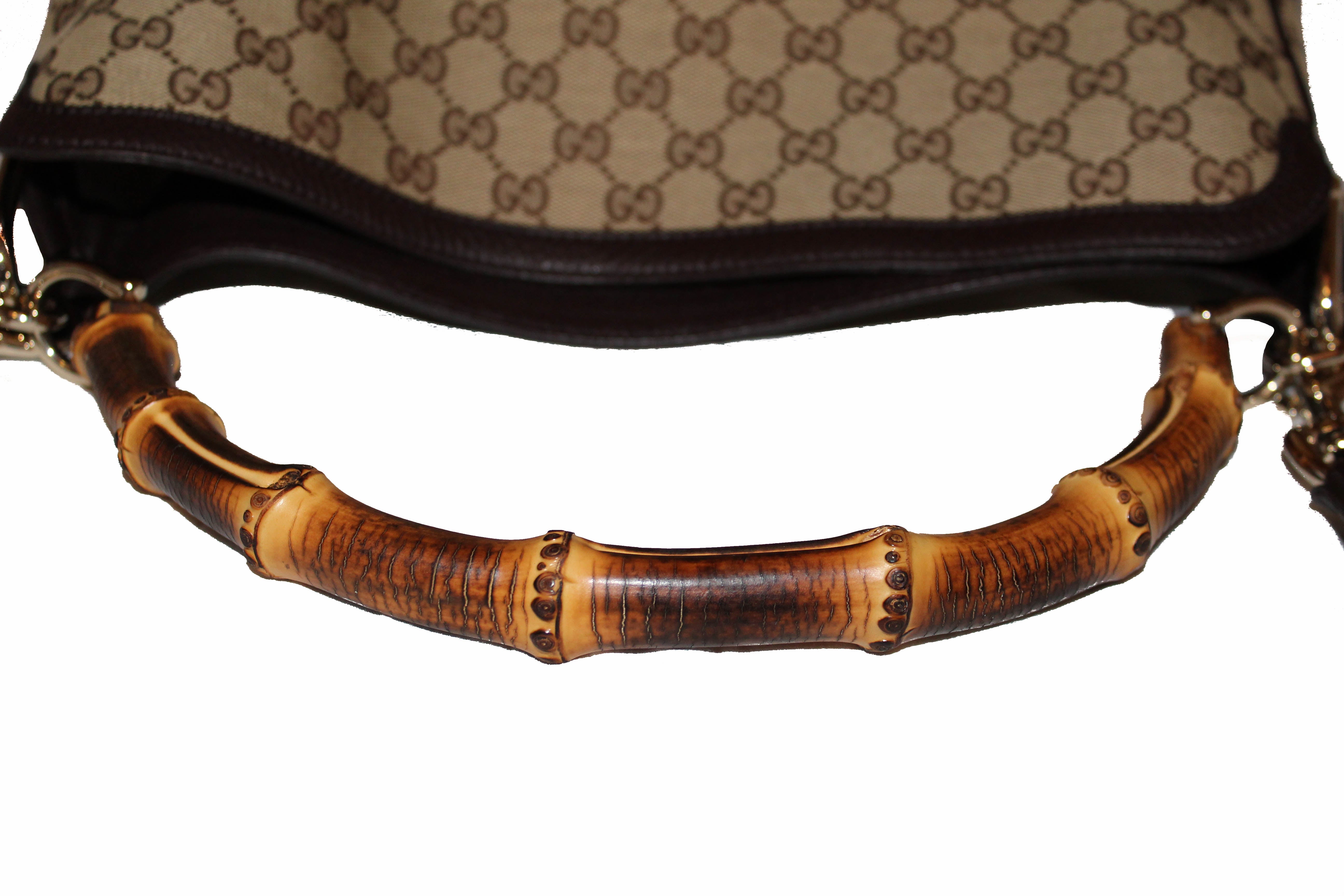 Authentic Gucci Signature GG Diana Medium Bamboo Shoulder Bag