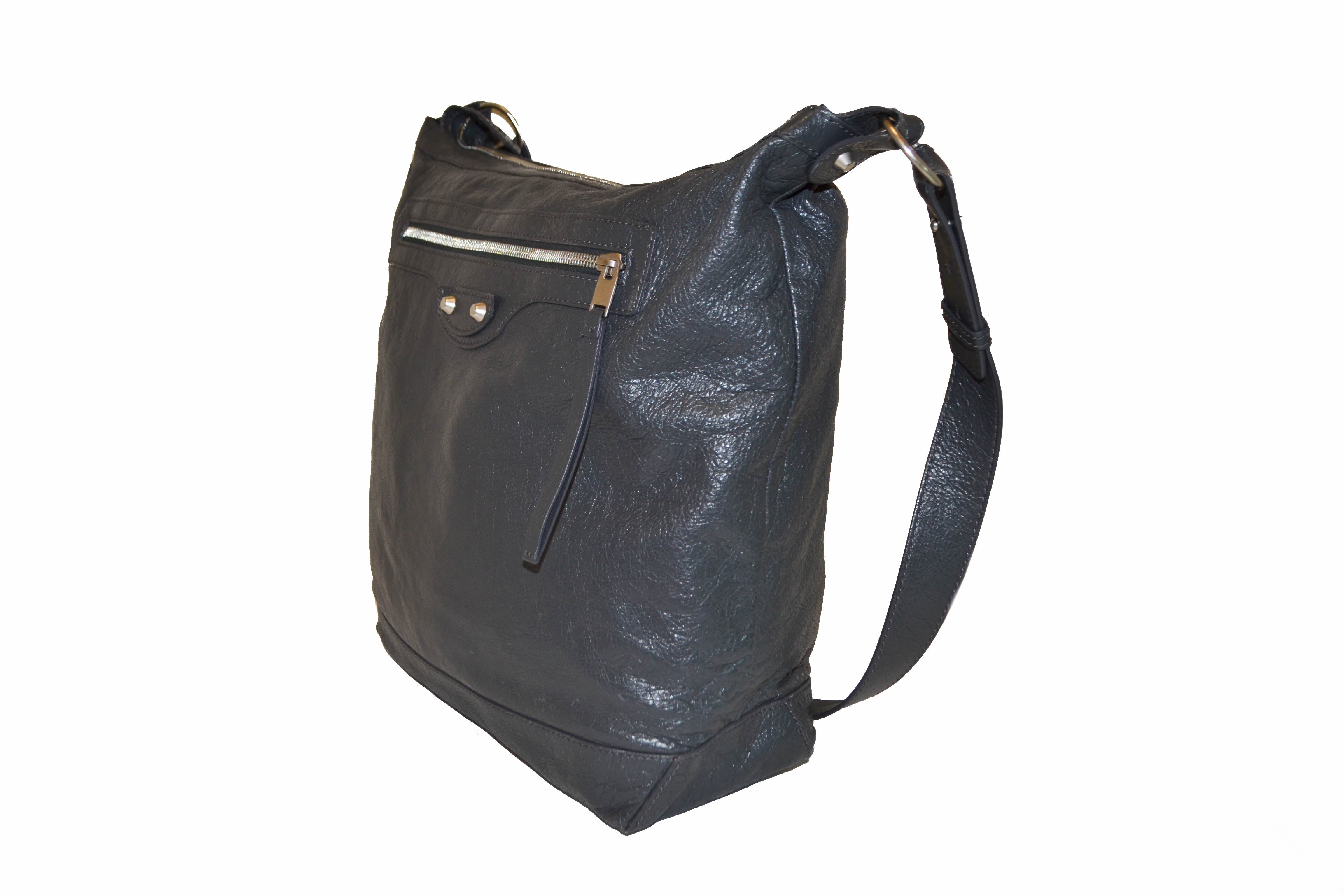 Balenciaga Arena Blue Lambskin Leather Flap Messenger Bag 620259