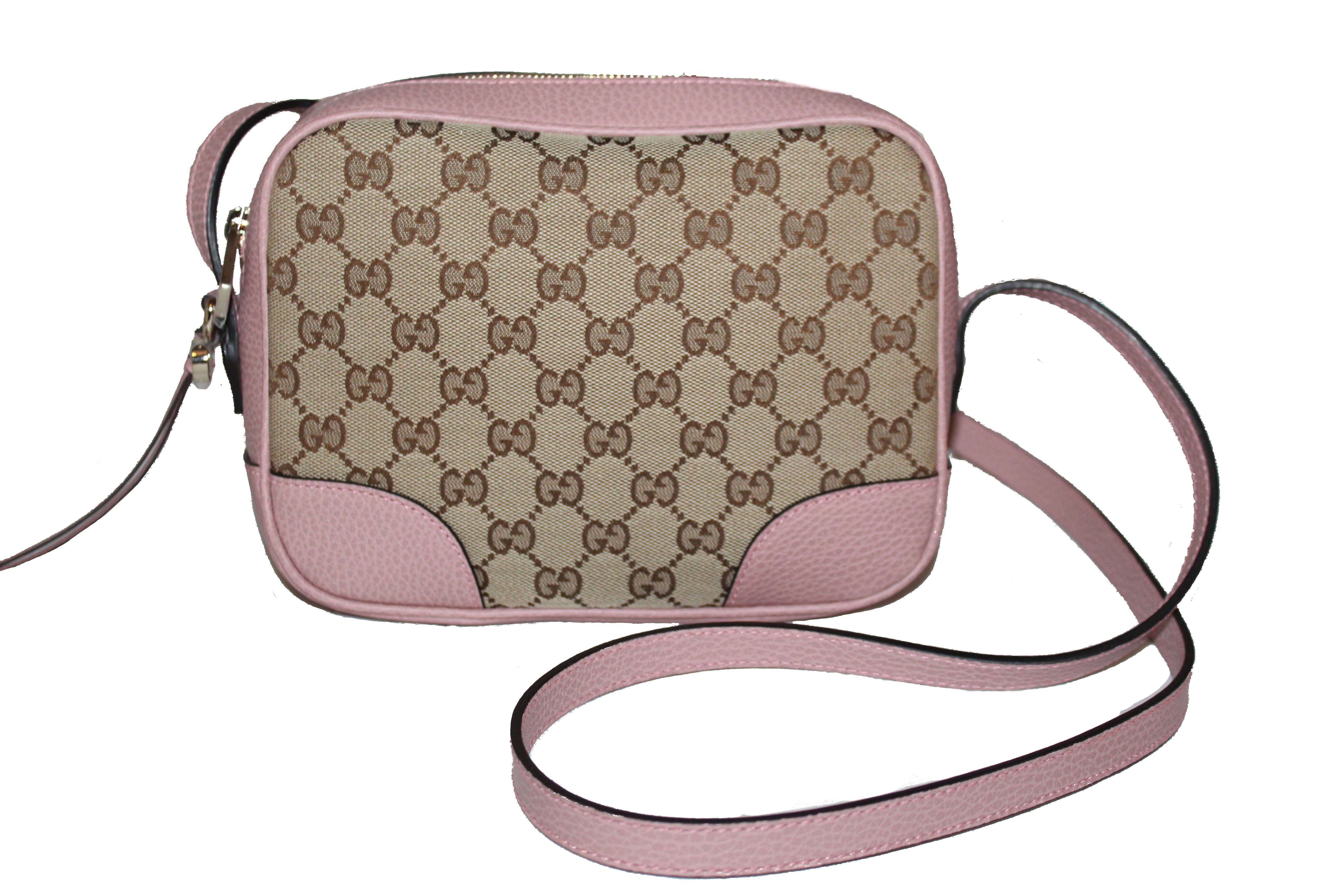 Authentic New Gucci Pink Signature GG Bree Crossbody Bag