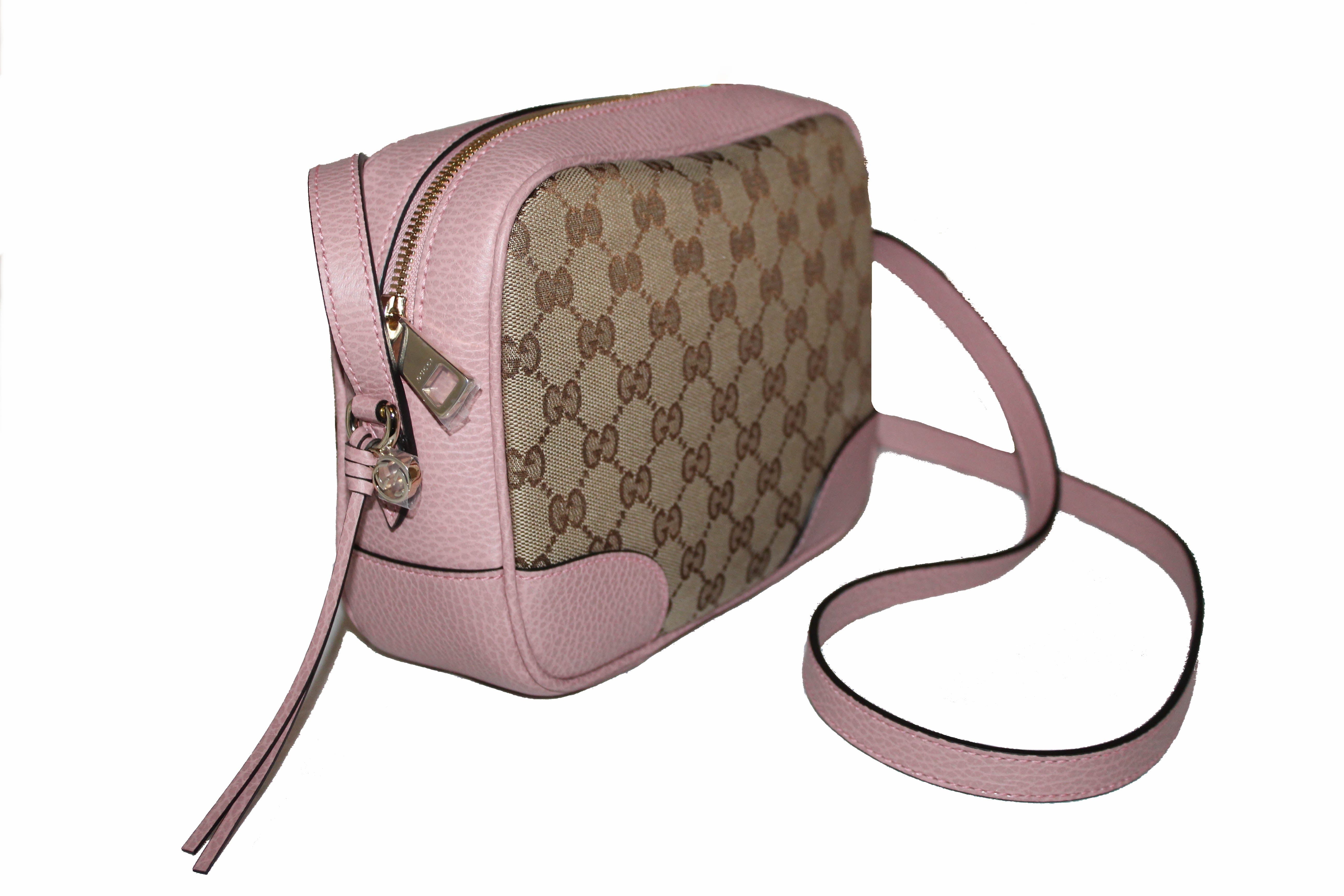 Authentic New Gucci Pink Signature GG Bree Crossbody Bag