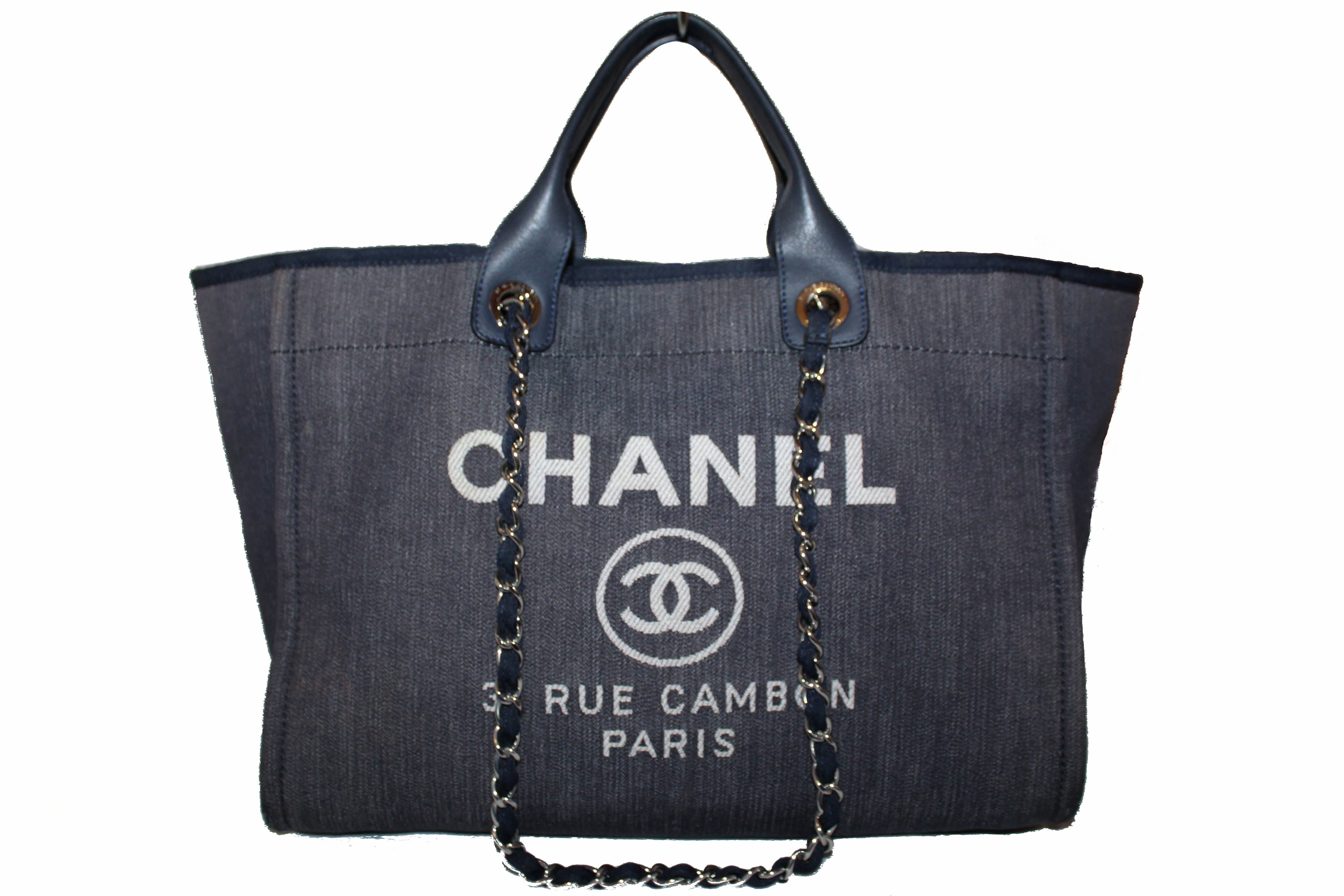 Chanel Denim Small Deauville Tote Light Blue