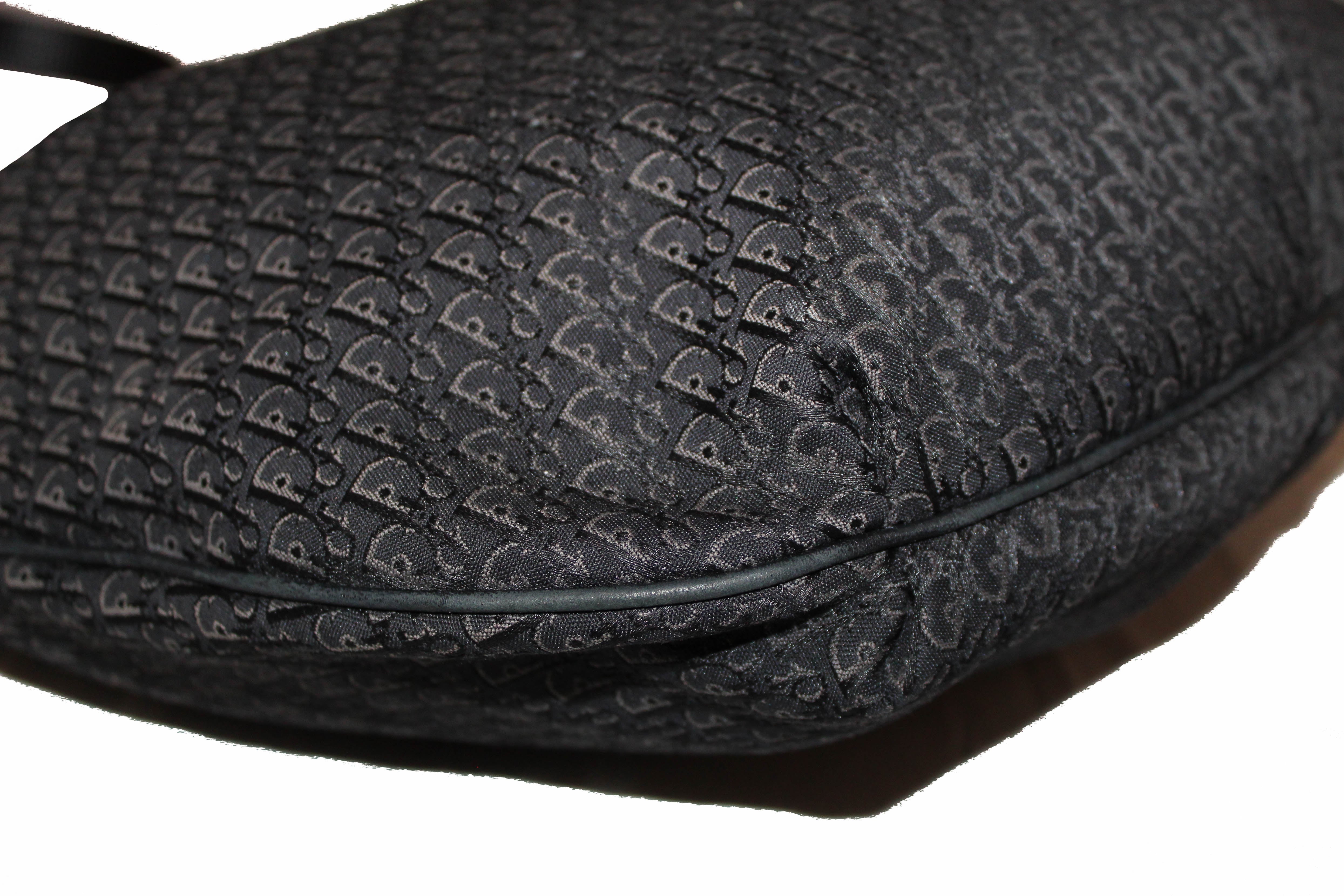 Authentic Christian Dior Black Fabric Messenger Bag