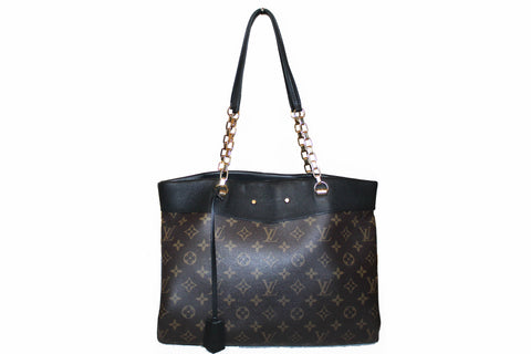 Authentic Louis Vuitton Monogram Noir Pallas Shopper Tote Shoulder Bag