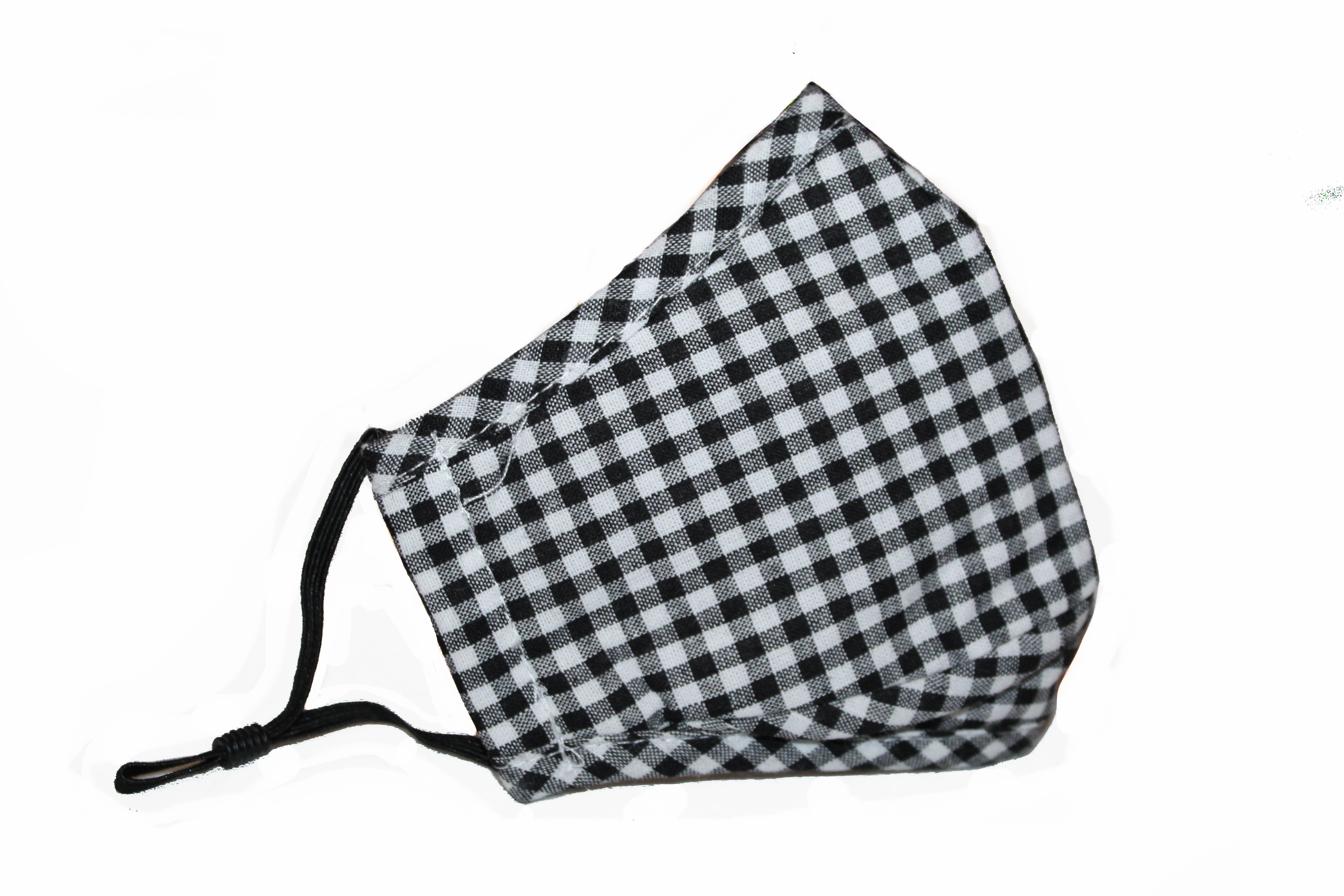 Non Medical Black & White Plaid Light Weight & Comfortable Wear Face Mask/Covering