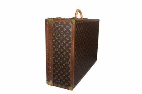 Authentic Louis Vuitton Monogram Alzer 75 Trunk Hard Case Suitcase