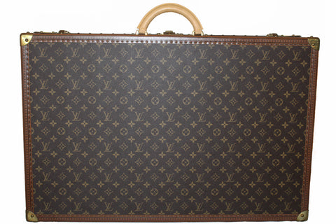 Authentic Louis Vuitton Monogram Alzer 75 Trunk Hard Case Suitcase