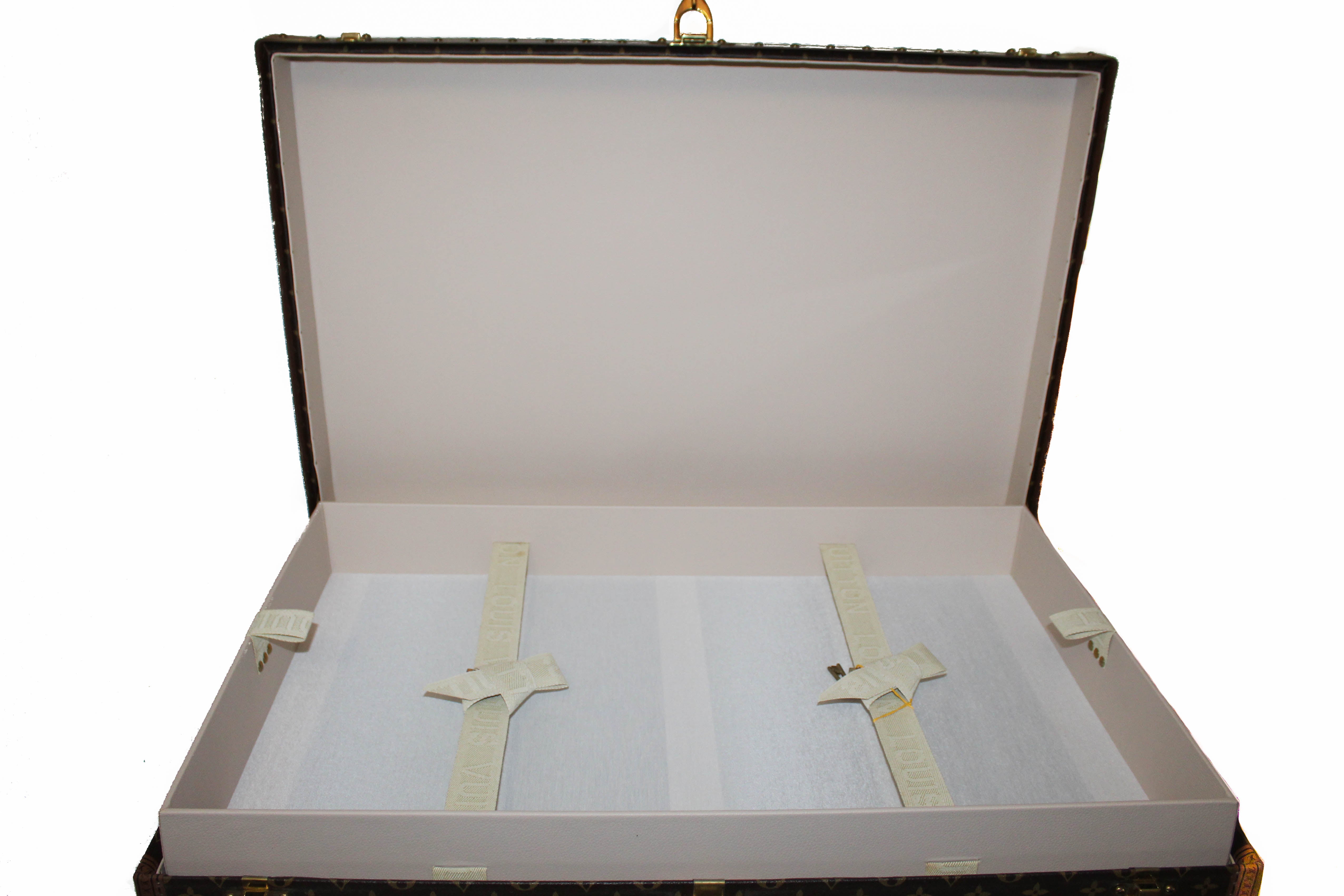 Authentic Louis Vuitton Monogram Alzer 75 Trunk Hard Case Suitcase