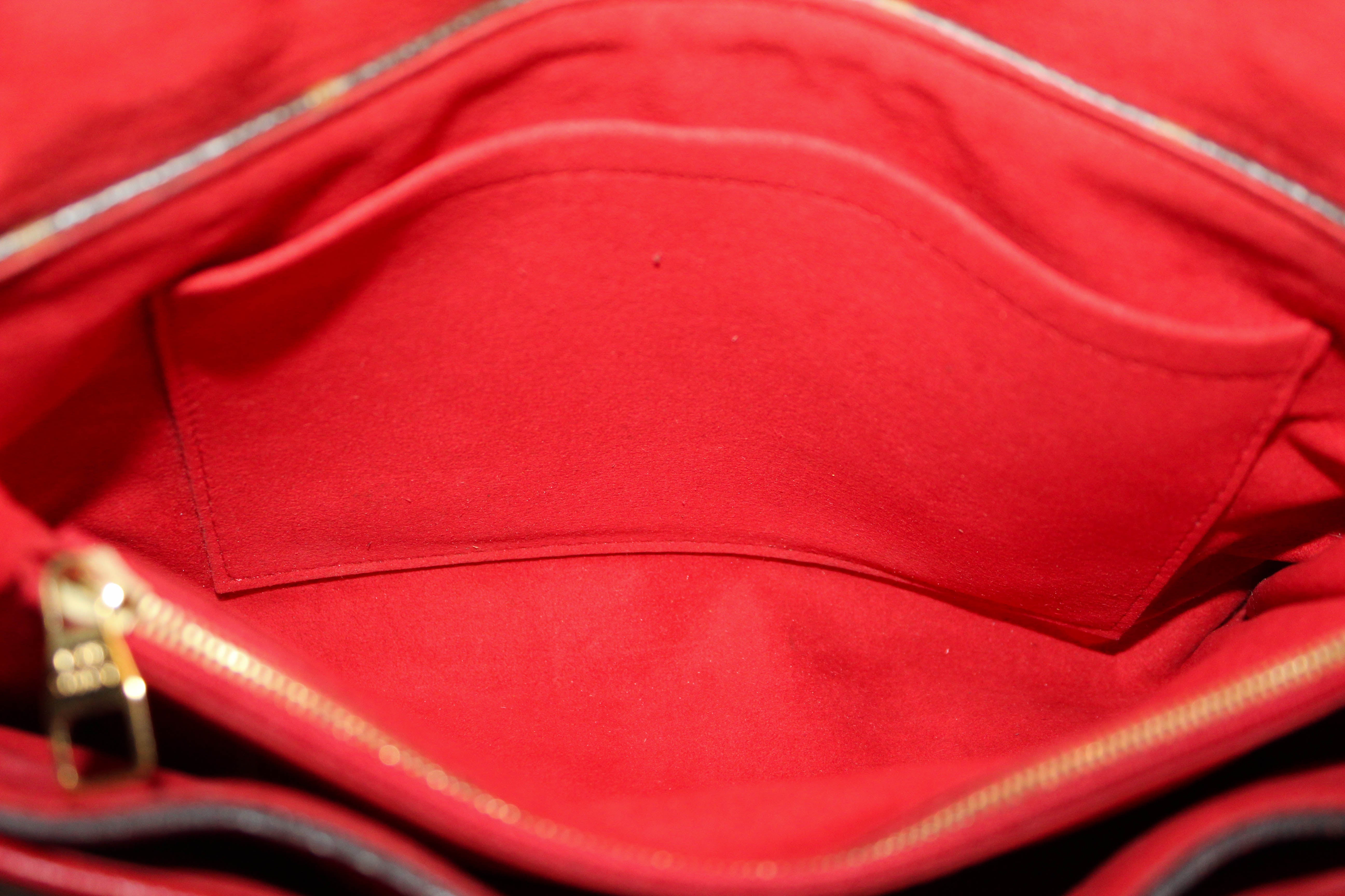 Authentic Louis Vuitton Red Monogram Pallas Chain Shoulder Bag