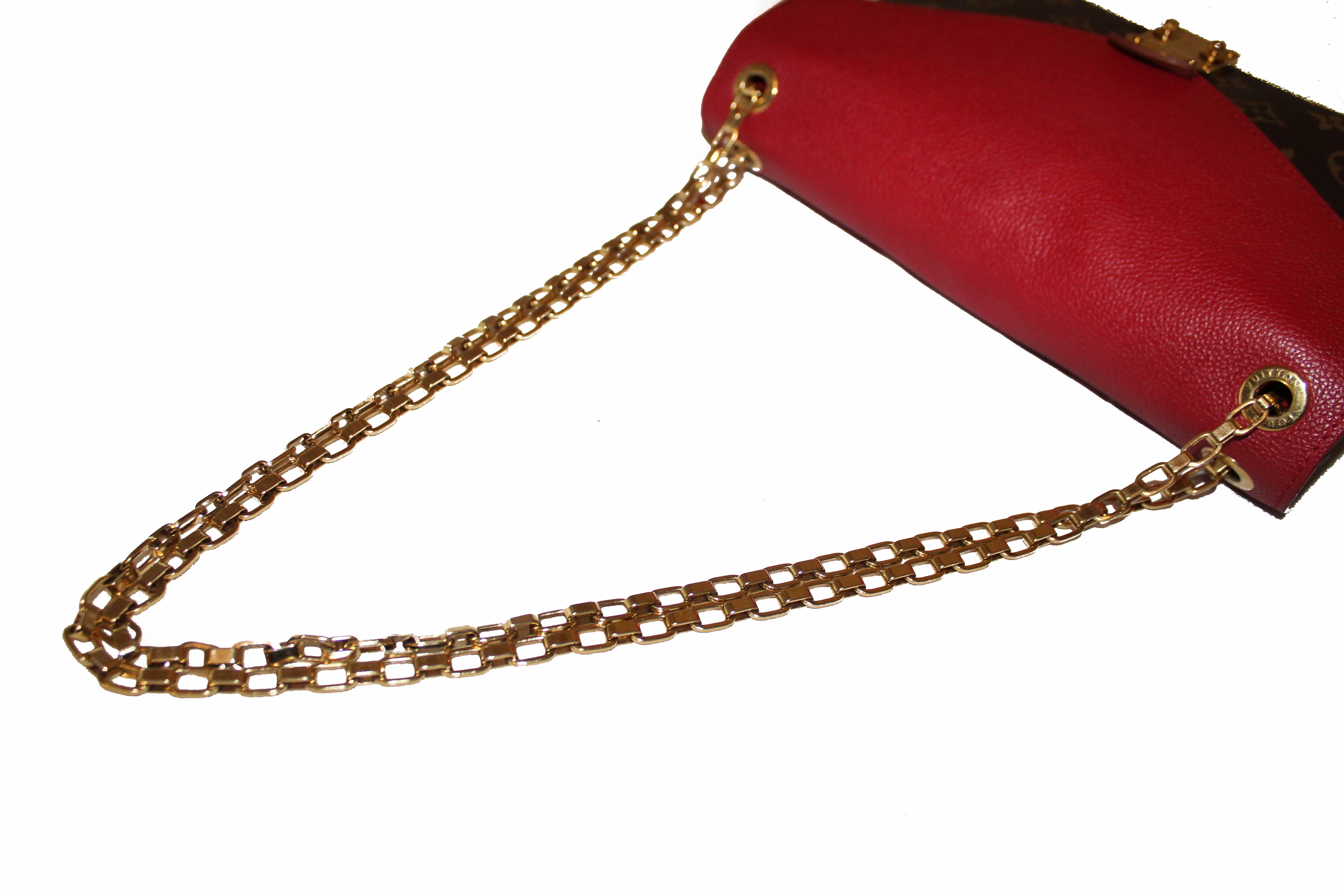 NIB Louis Vuitton Pallas Chain Cerise Red/Monogram DISCONTINUED BAG