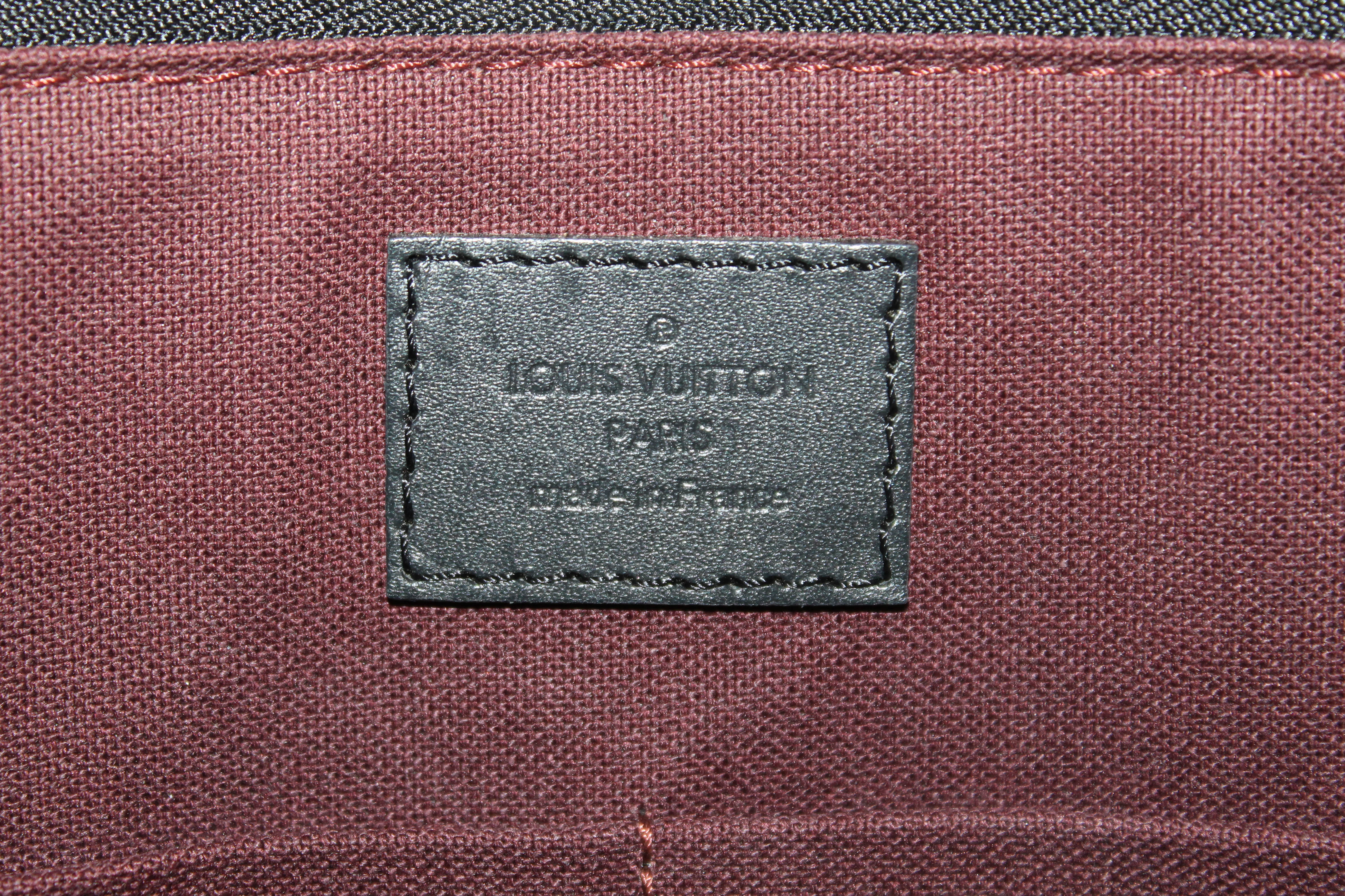 Authentic Louis Vuitton Monogram Noir Porte-Documents Jour Macassar Bag