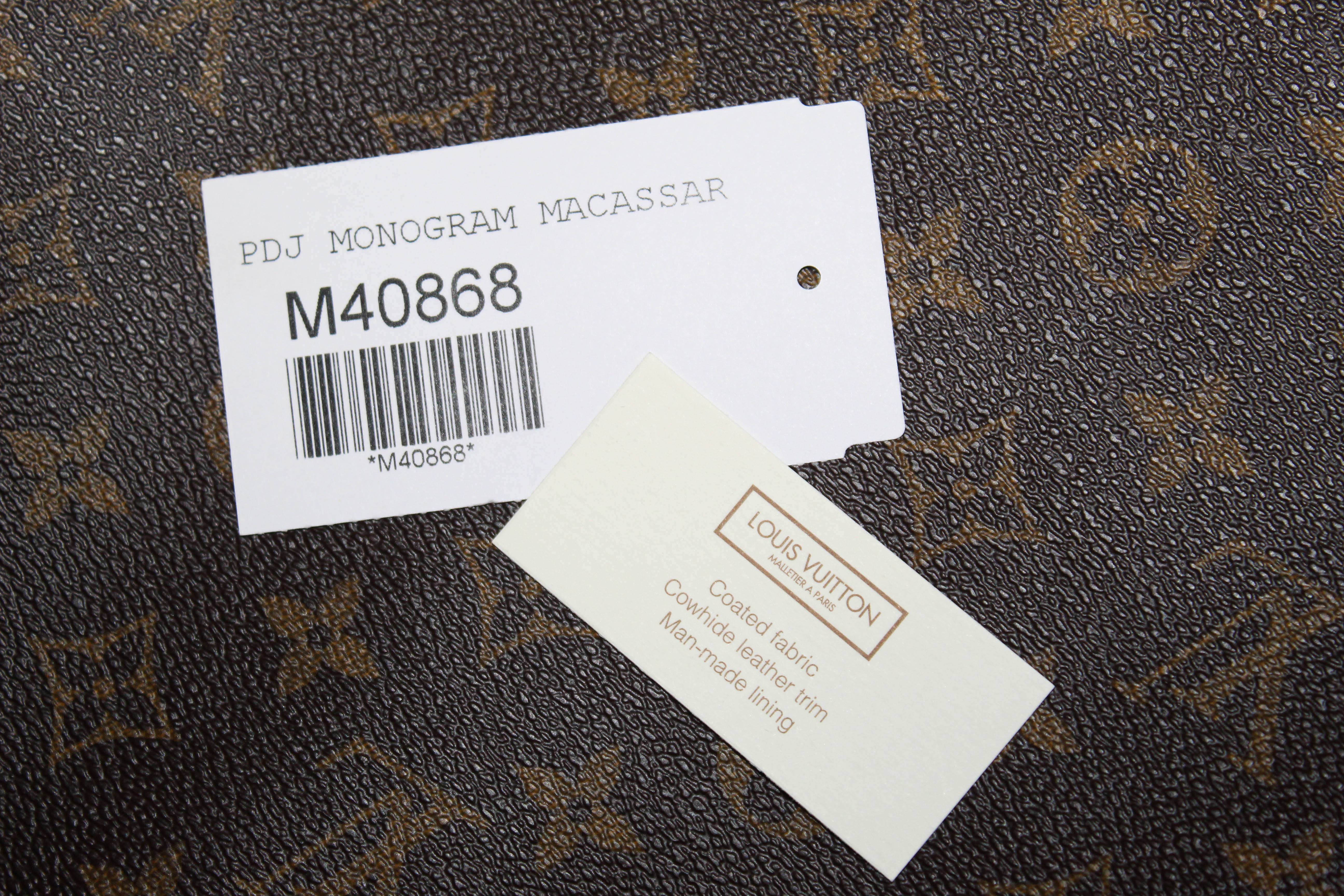 Authentic Louis Vuitton Monogram Noir Porte-Documents Jour Macassar Bag