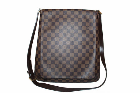 Authentic Louis Vuitton Damier Ebene Musette GM Messenger Bag