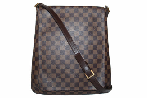 Authentic Louis Vuitton Damier Ebene Musette GM Messenger Bag