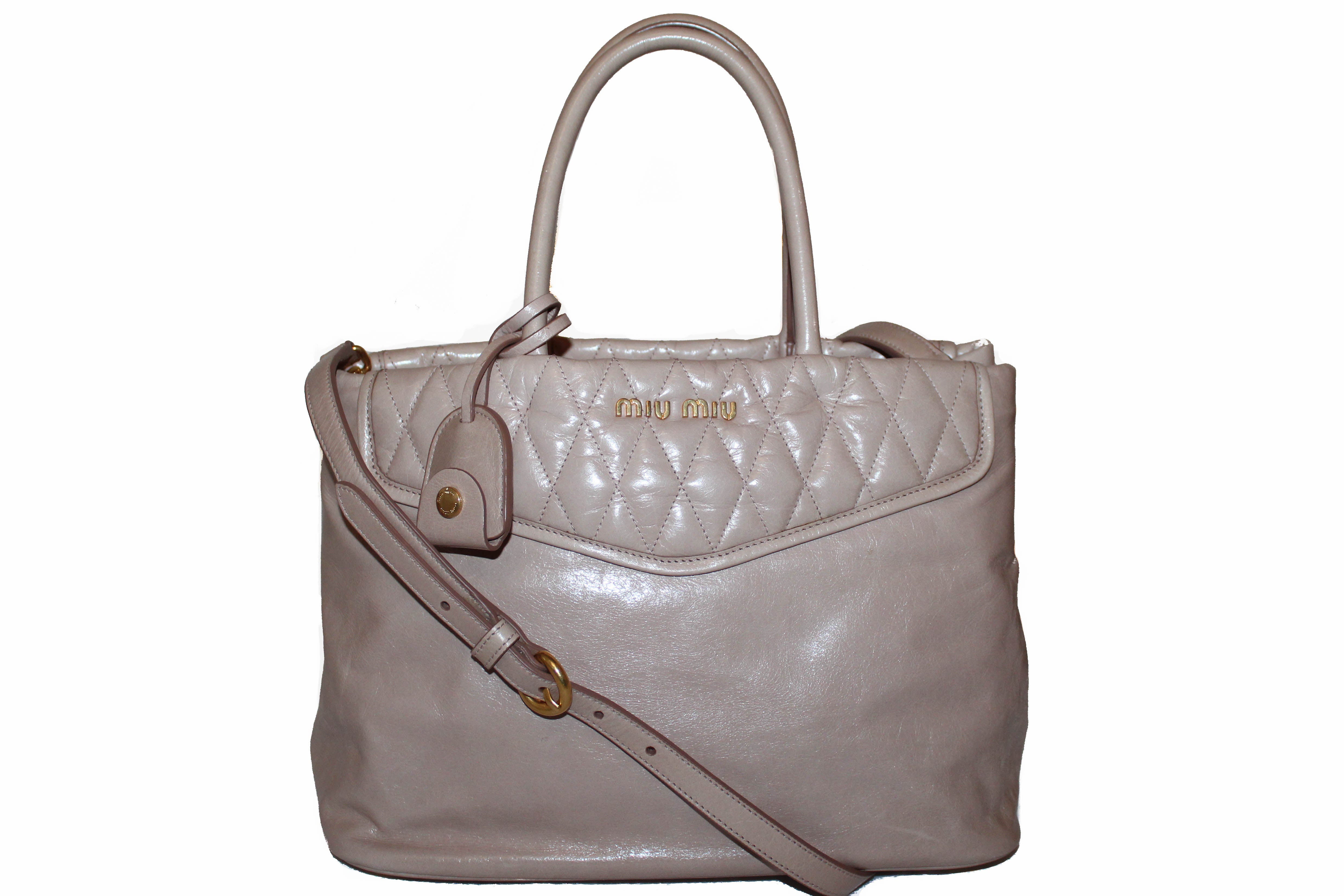 Miu Miu, Bags, Miu Miu Vitello Leather Handbag