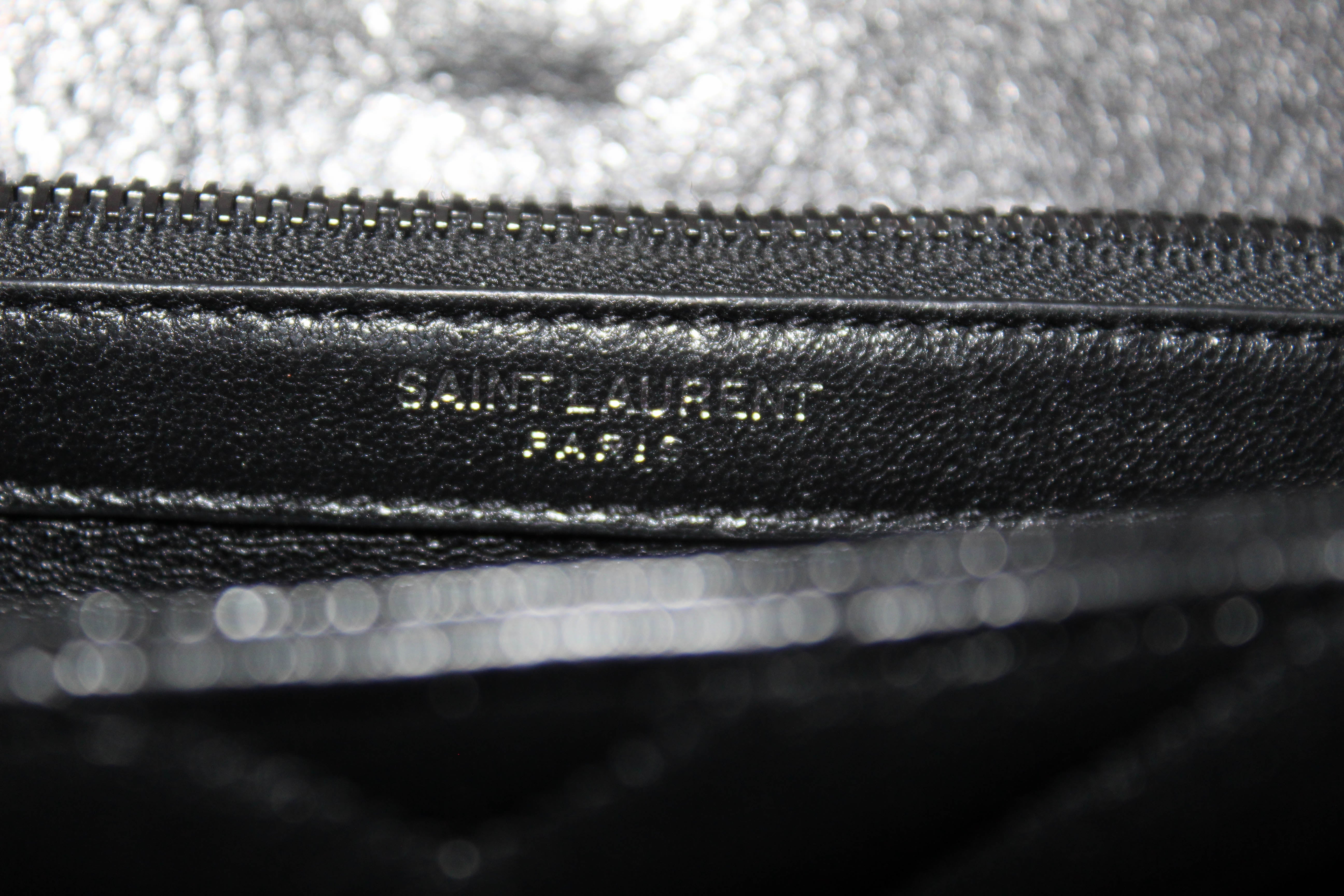 Authentic Yves Saint Laurent YSL Black Matelasse Leather Medium Collag –  Paris Station Shop