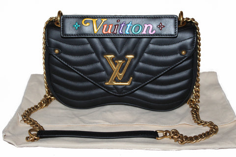 Authentic Louis Vuitton Black New Wave Chain MM Bag