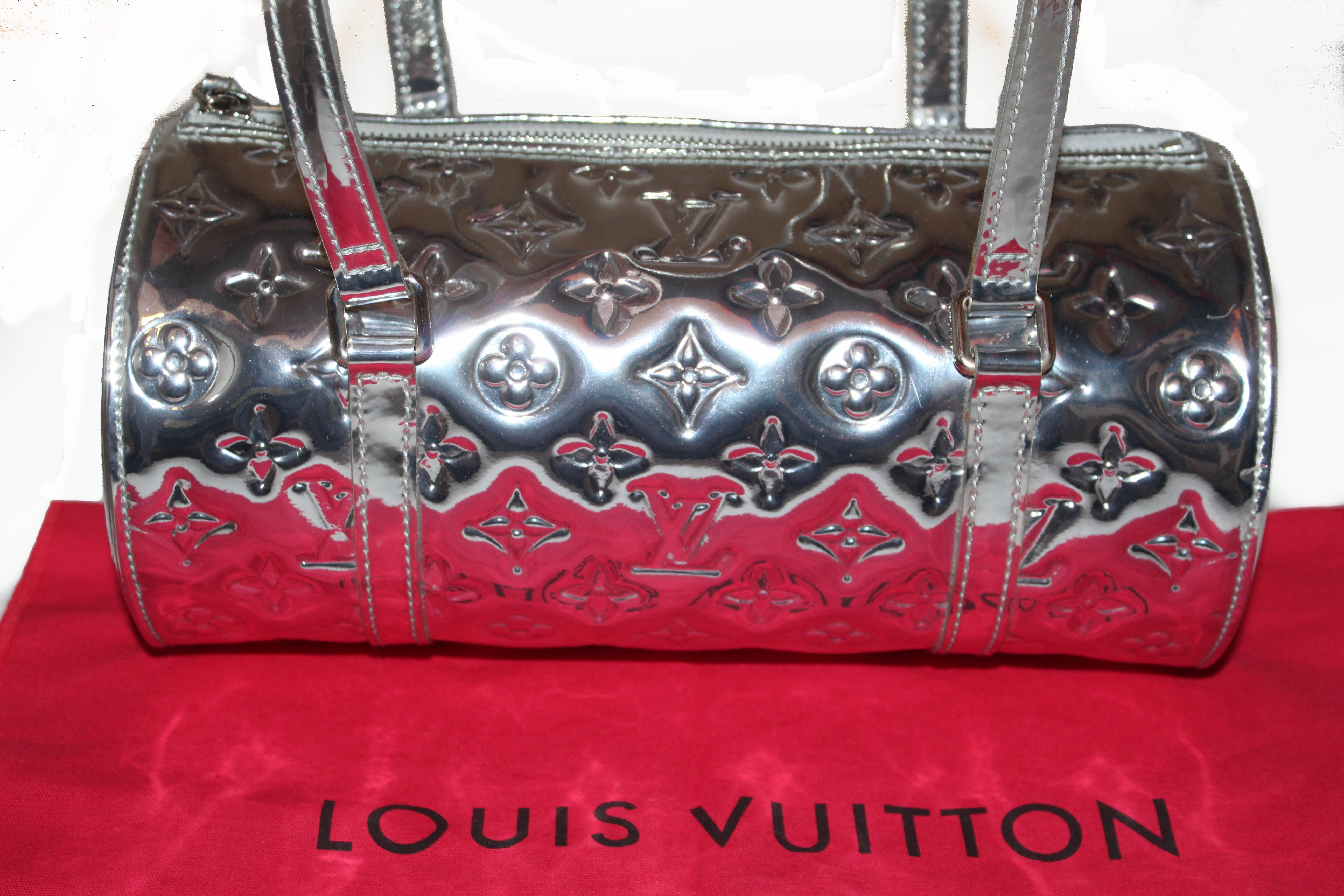Authentic Limited Edition Louis Vuitton Silver Mirror Papillon 26