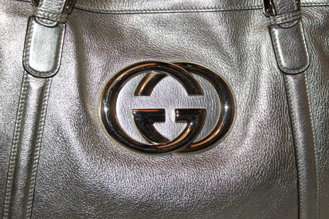 Authentic Gucci Metallic Gold Tote Shoulder Bag