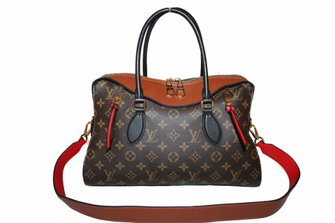 Authentic Louis Vuitton Monogram Canvas Caramel Tuileries Handbag