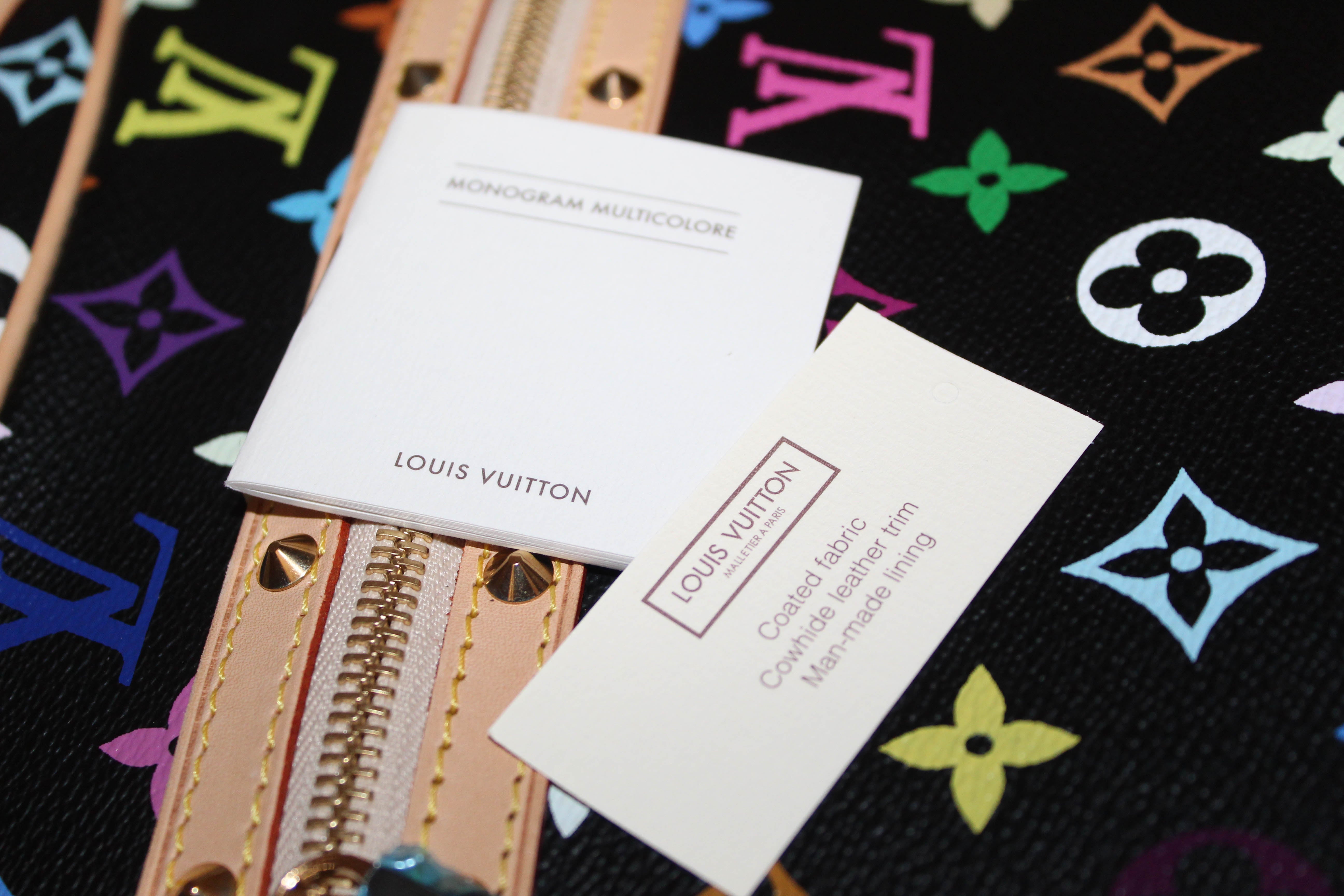 Authentic New Louis Vuitton Black Multicolor Boulogne Shoulder Bag