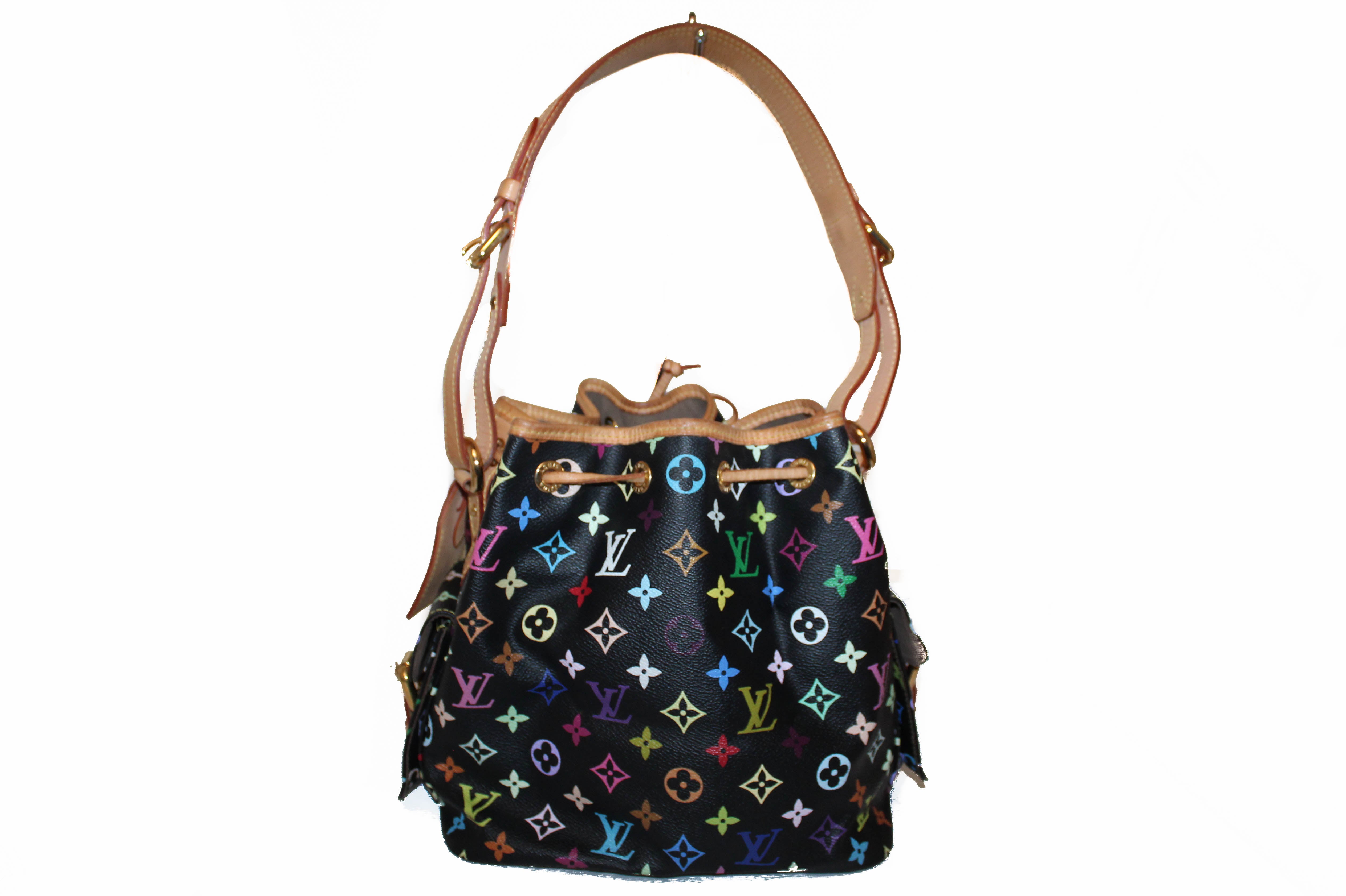 Louis Vuitton Petit Noe Monogram Multi Color Drawstring Bucket Bag