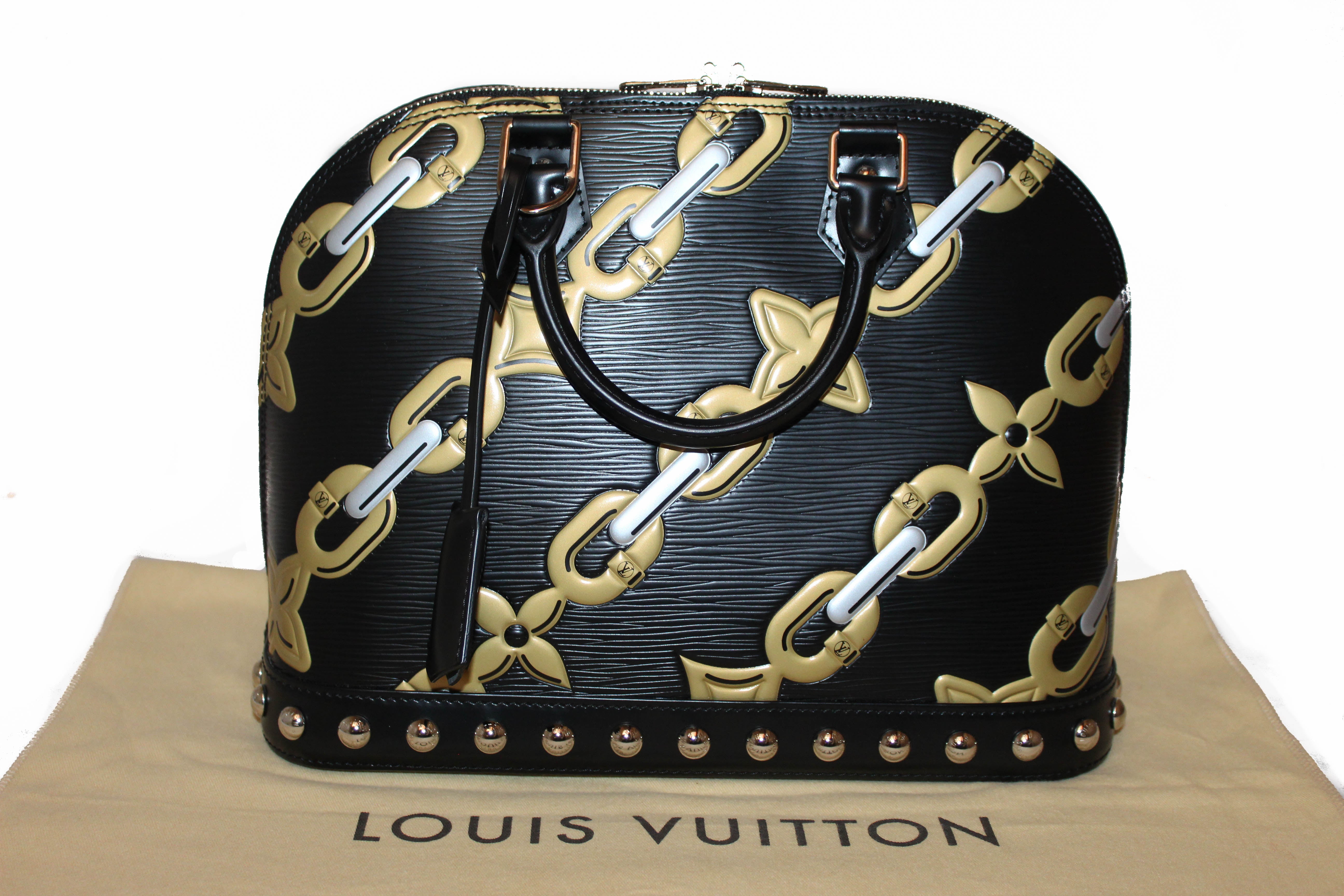 Louis Vuitton Black Epi Chain Mini Alma - shop 