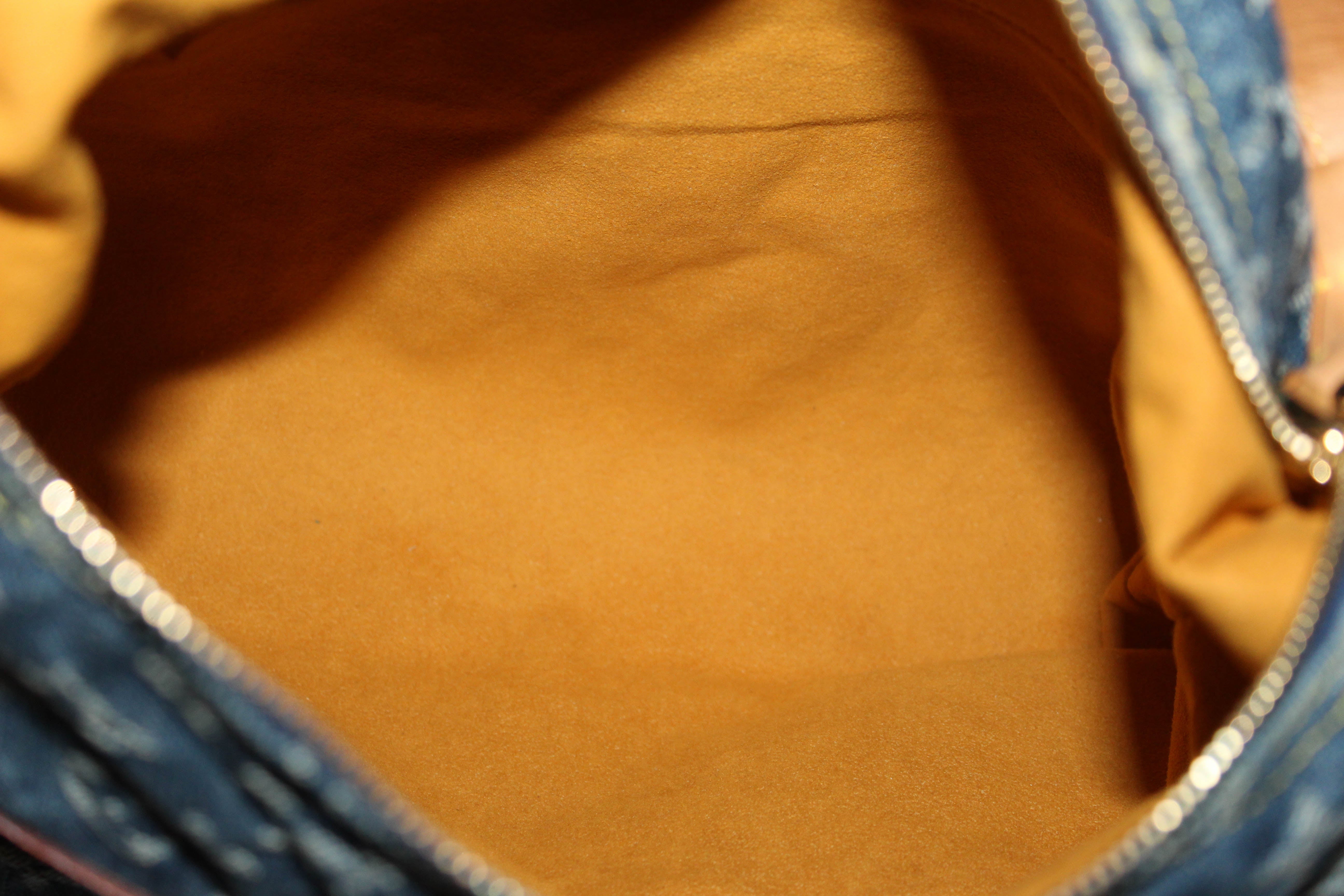 Authentic Louis Vuitton Blue Denim Monogram Baggy GM Shoulder Bag