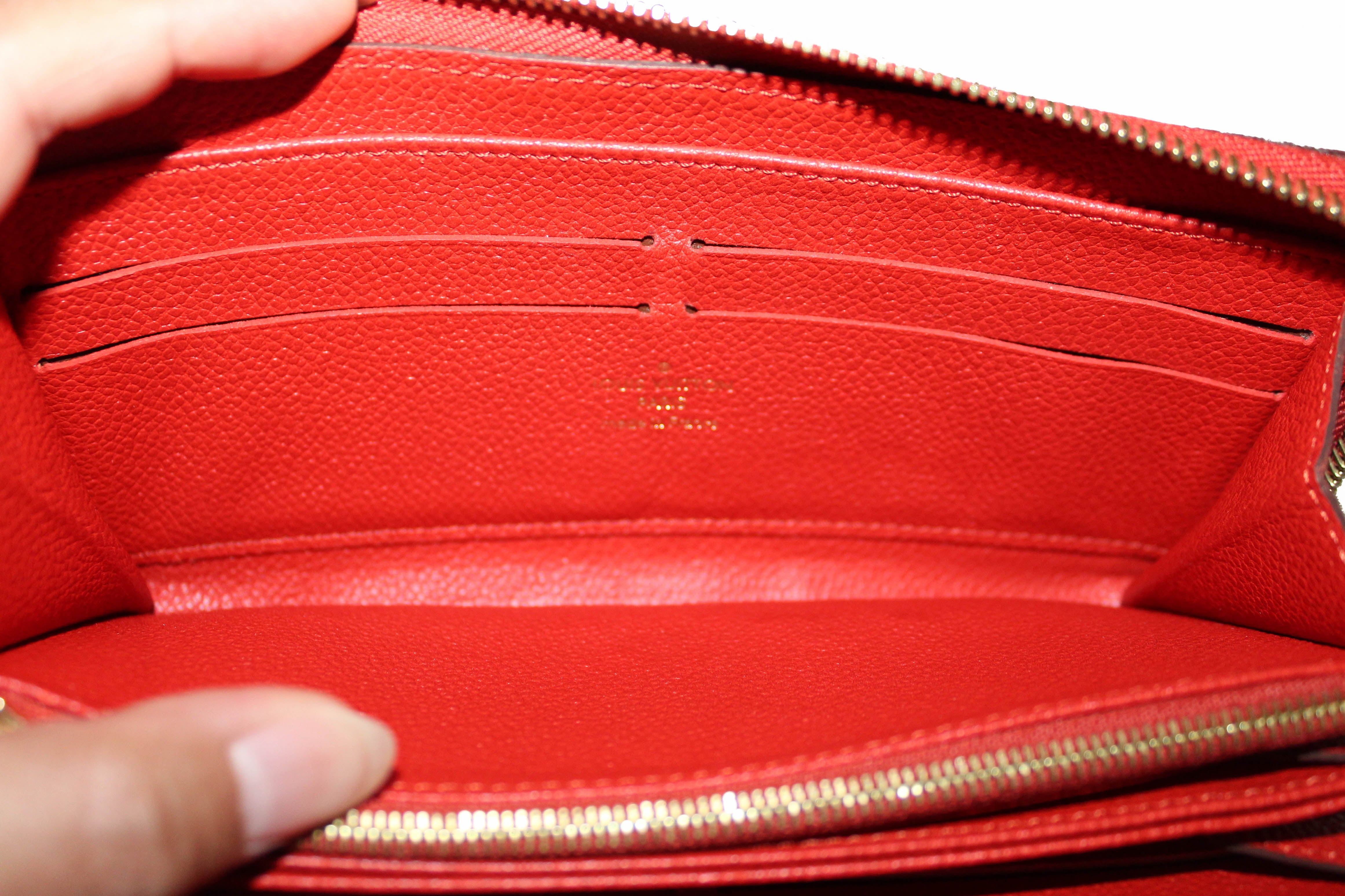 Louis Vuitton Red Monogram Empreinte Leather Zippy Wallet Louis Vuitton