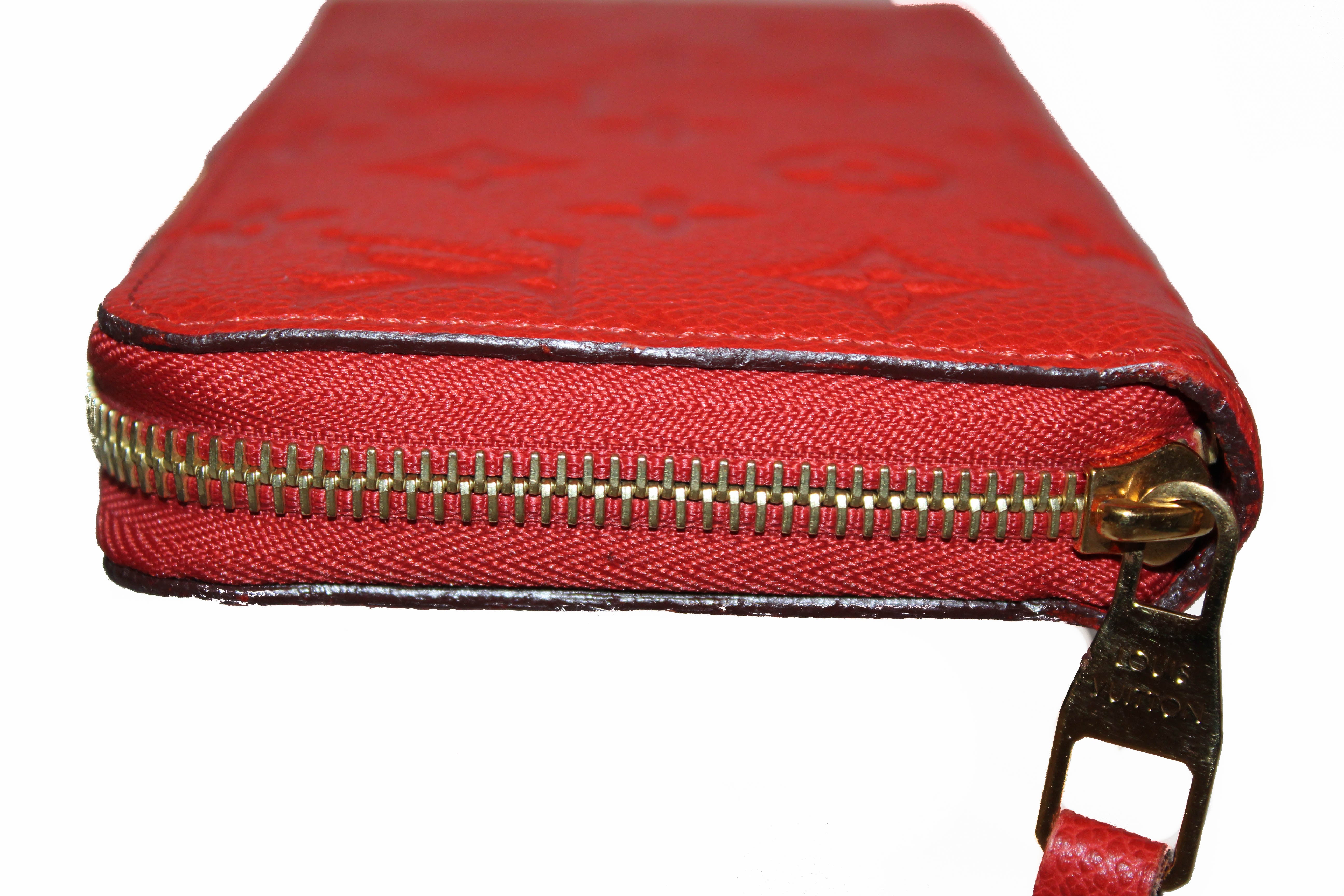 Louis Vuitton Red Monogram Empreinte Leather Zippy Wallet Louis