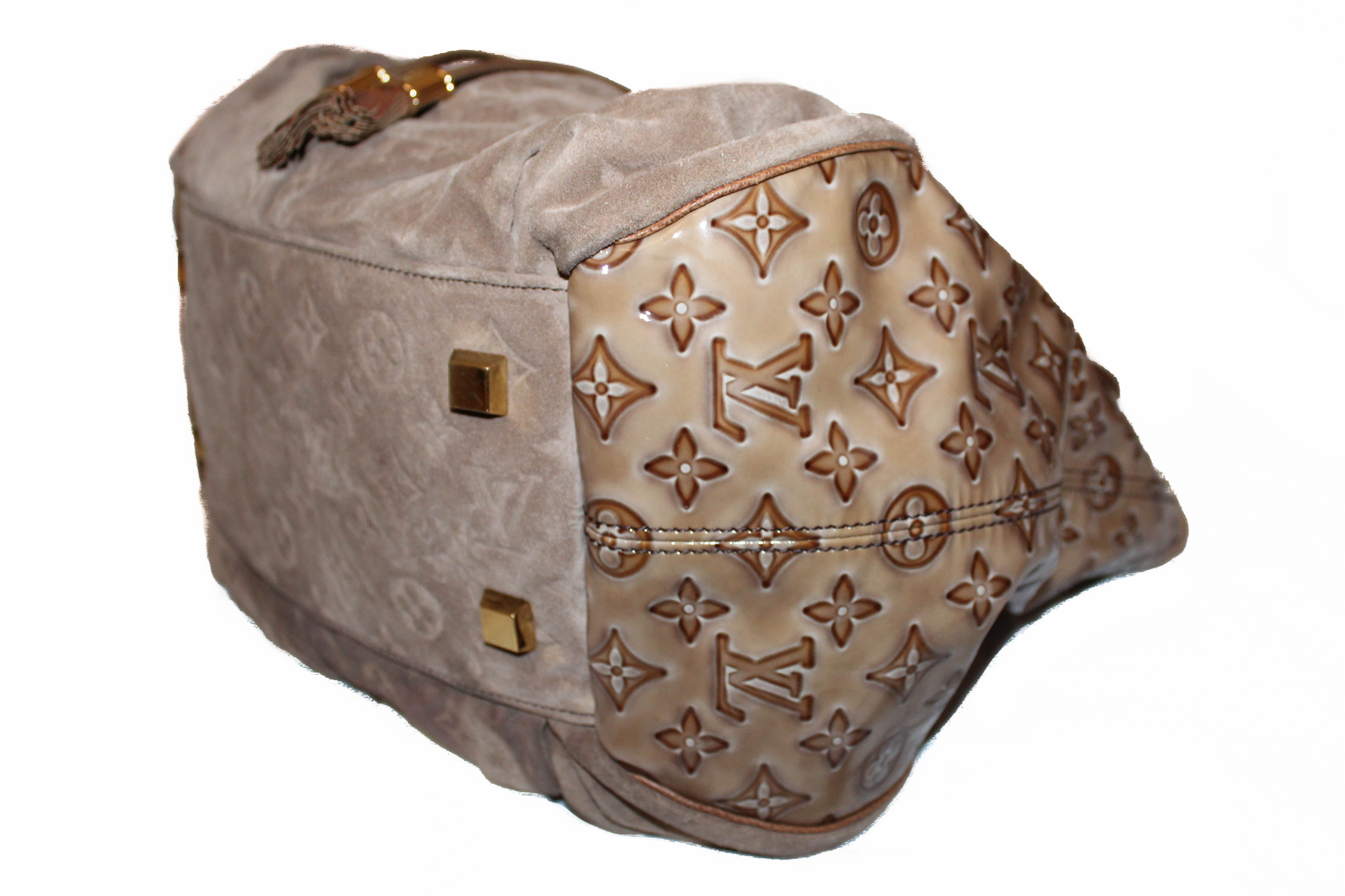LOUIS VUITTON beige Monogram suede leather IRENE COCO Shoulder Bag LTD ED