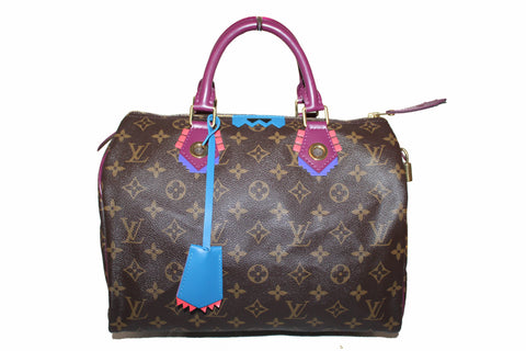 Authentic Louis Vuitton Limited Edition Totem Monogram Canvas Speedy 30 Handbag