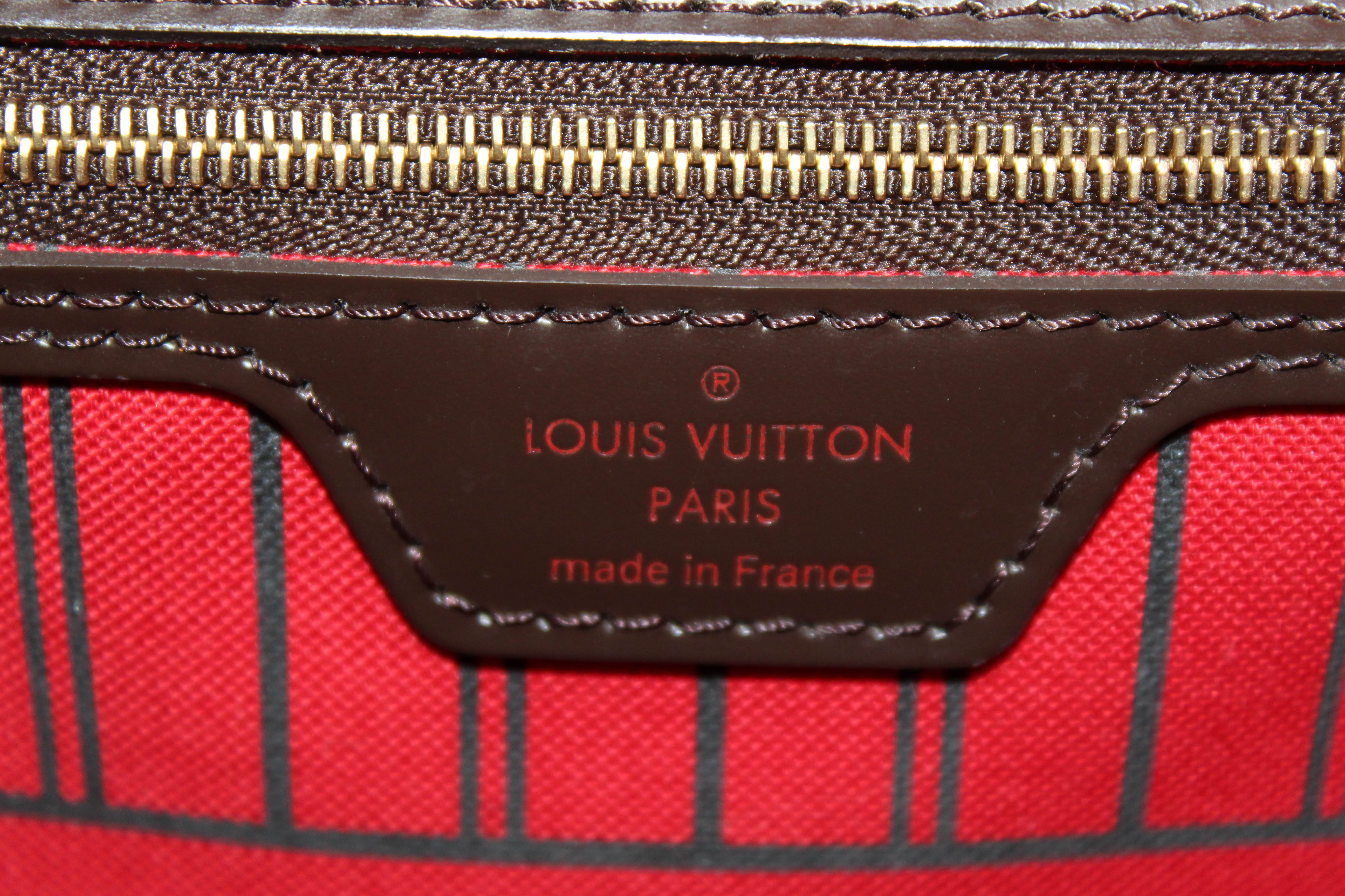 Louis Vuitton Neverfull PM Tote Bag - Damier Ebene Canvas , Red Interior at  1stDibs  louis vuitton tote bag red interior, lv canvas tote bag, real louis  vuitton bag inside