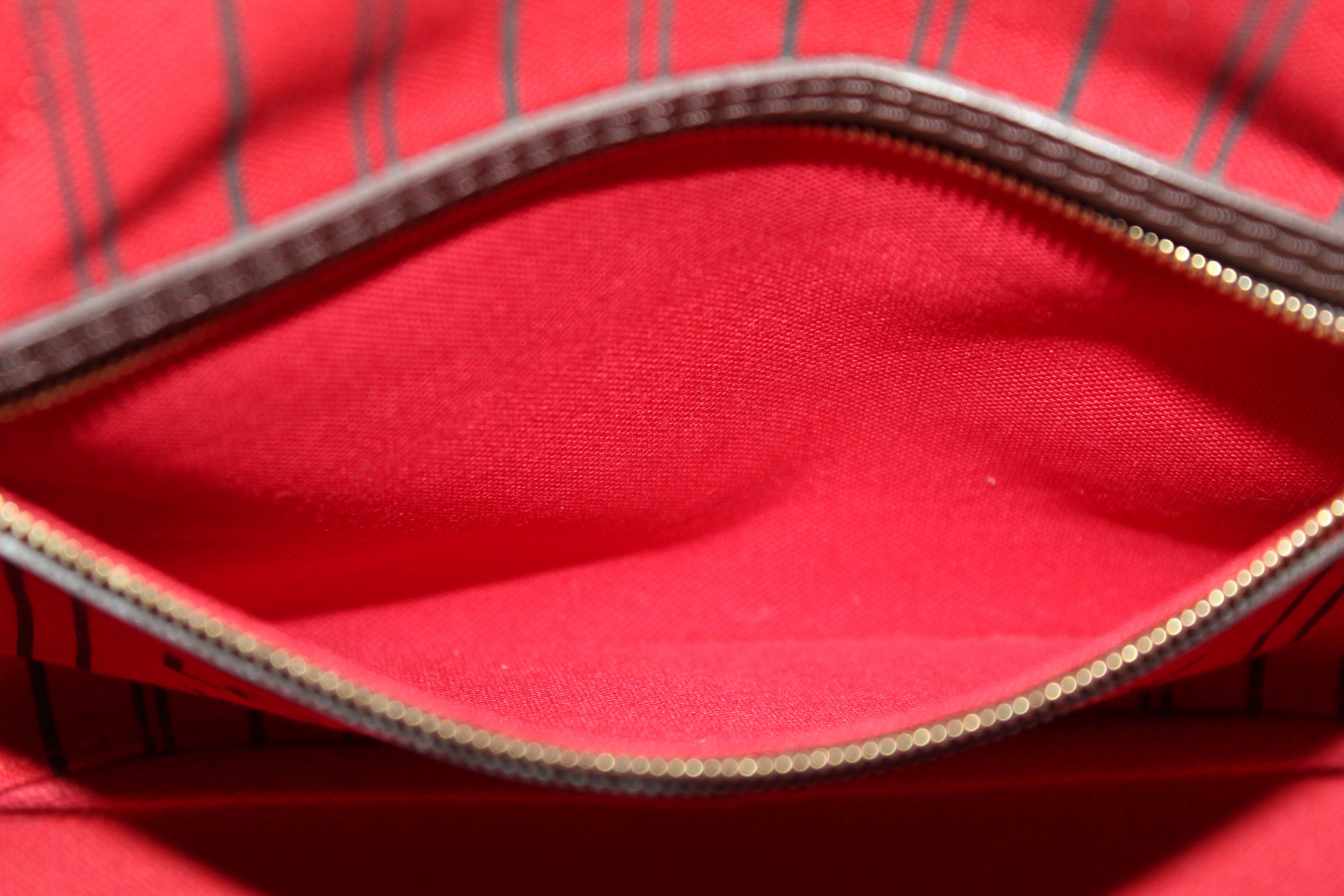 Louis Vuitton Neverfull PM Tote Bag - Damier Ebene Canvas , Red Interior at  1stDibs  louis vuitton tote bag red interior, lv canvas tote bag, real louis  vuitton bag inside