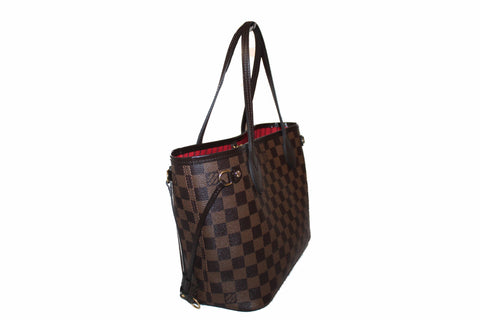 Authentic Louis Vuitton Damier Ebene Neverfull PM Tote Bag