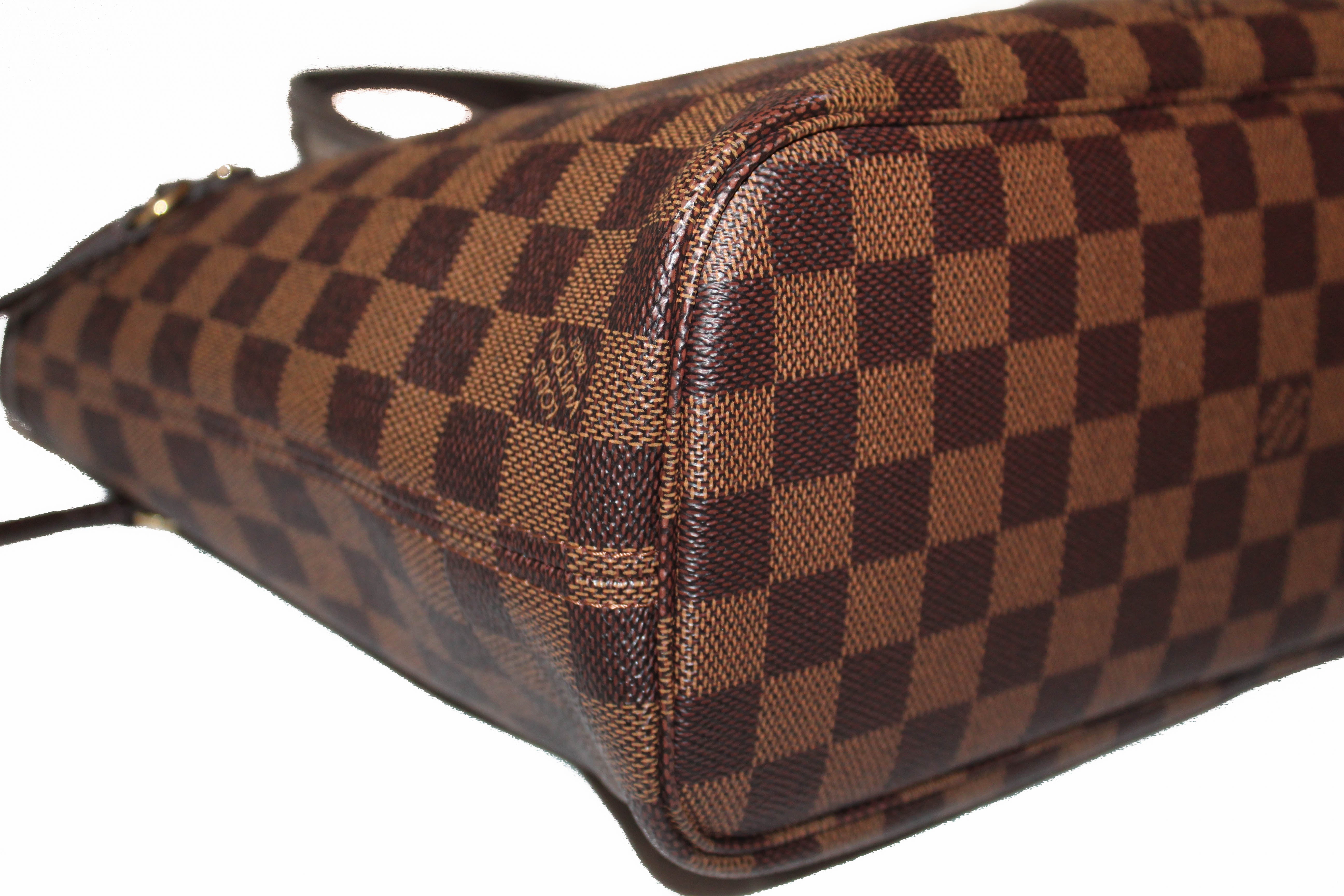 Auth Louis Vuitton Damier Ebene Neverfull PM Tote Bag Brown N51109 Used