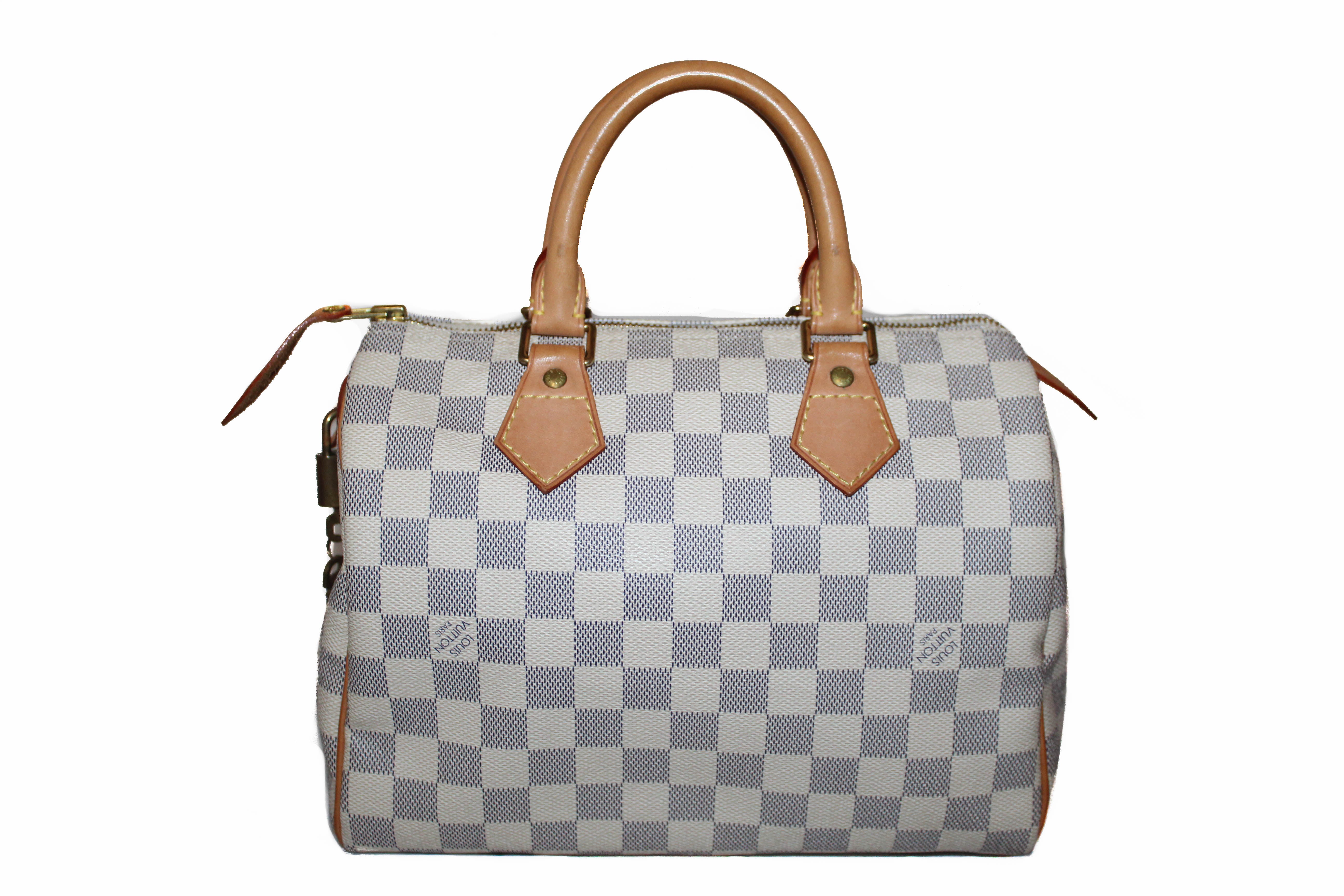 Authentic Louis Vuitton Damier Azur Speedy 25 Hand Bag