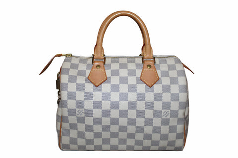 Authentic Louis Vuitton Damier Azur Speedy 25 Hand Bag