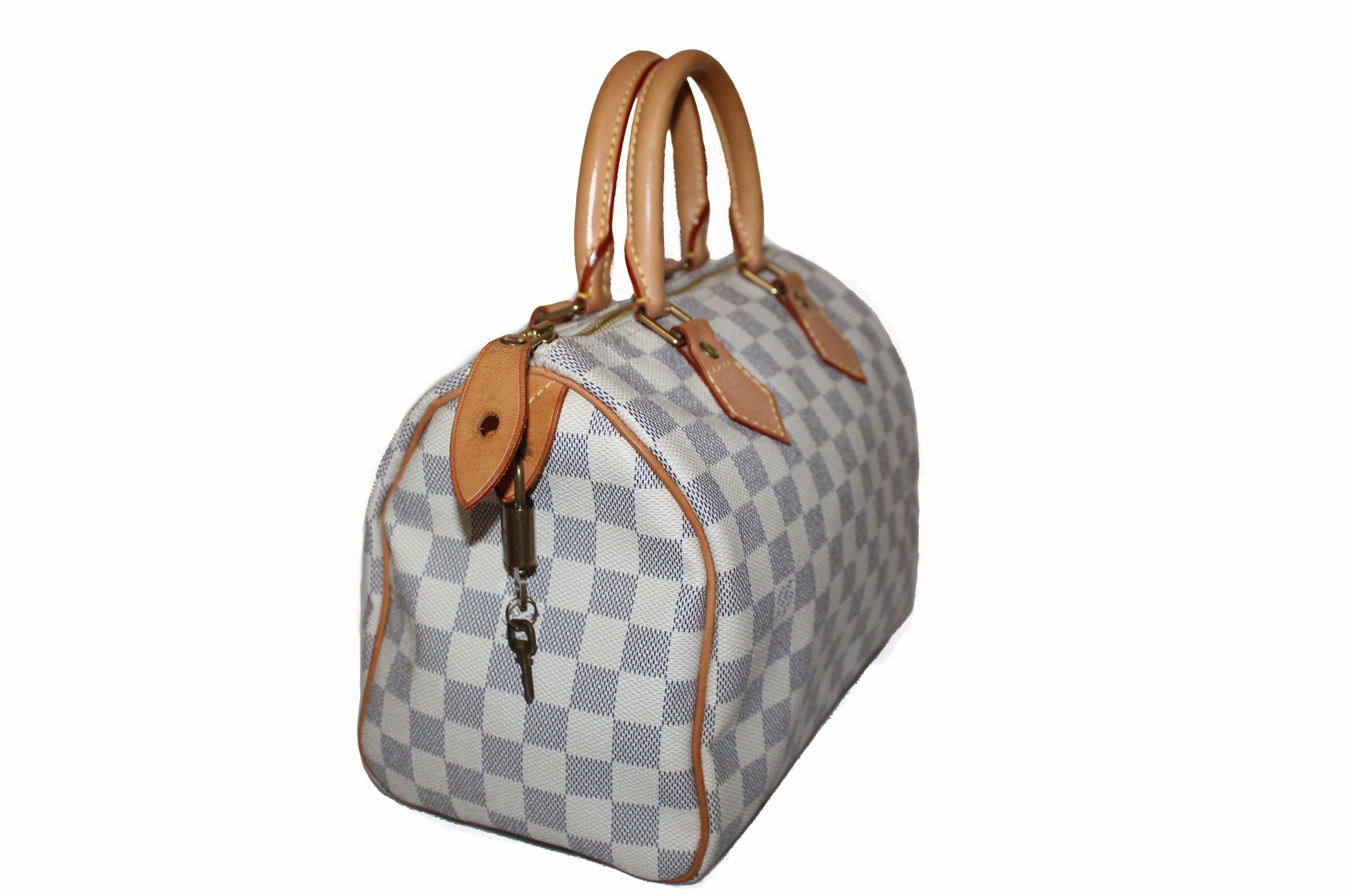 Authentic Louis Vuitton Damier Azur Speedy 25 Hand Bag