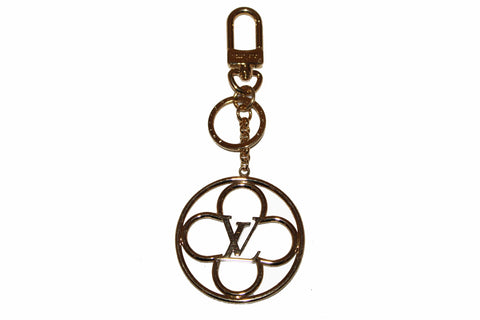 Authentic Louis Vuitton Gold Flower Finesse Bag Charm & Key Holder