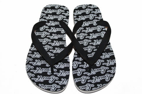 Authentic New Louis Vuitton Black Rubber Mens Molitor Thong Sandals Size 5