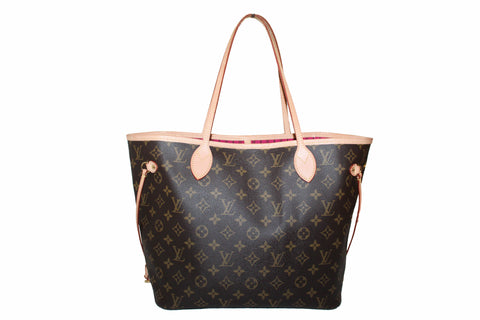 Authentic Louis Vuitton Classic Monogram Neverfull MM Tote Shoulder Bag