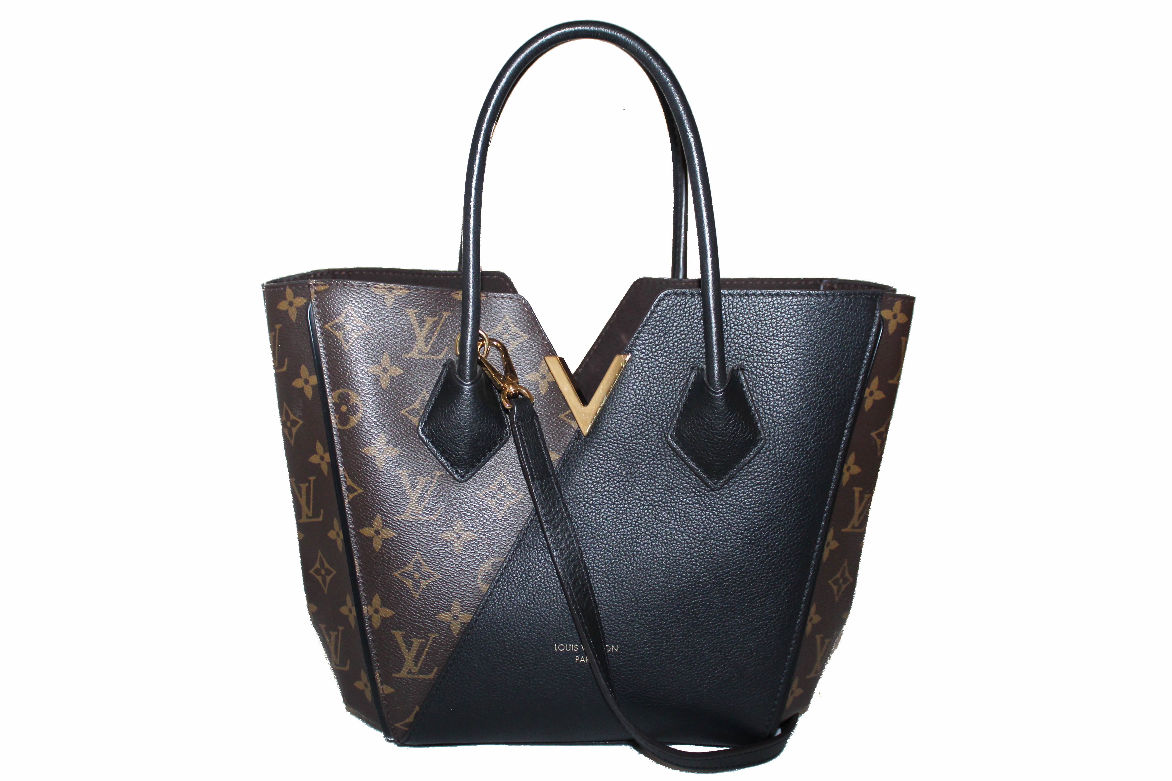 Authentic Louis Classic Monogram Noir Leather Kimono PM Tote/Handbag/Crossbody