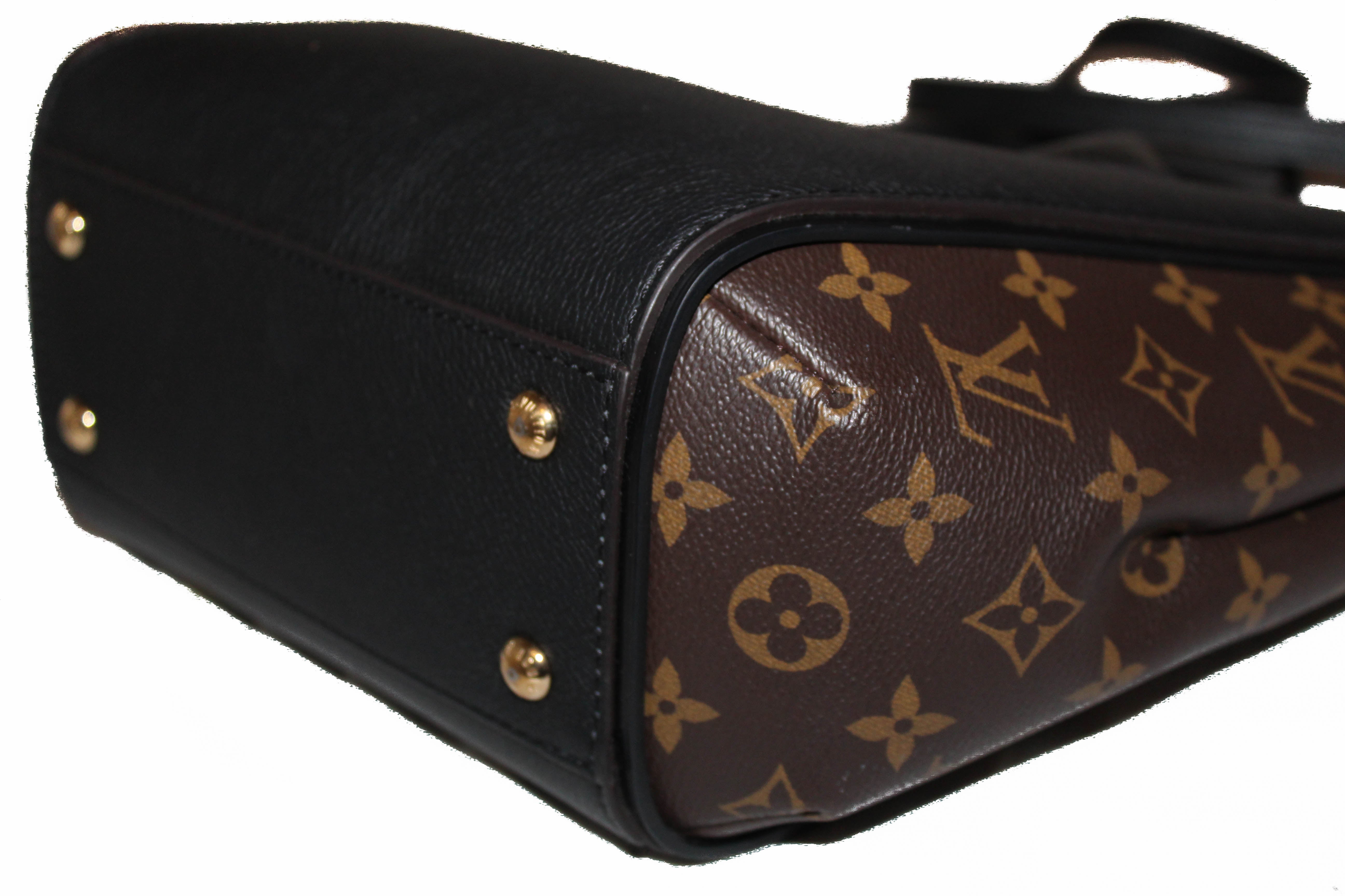 Authentic Louis Classic Monogram Noir Leather Kimono PM Tote/Handbag/Crossbody