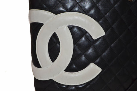 Authentic Chanel Black Petite Cambon Tote Shoulder Bag