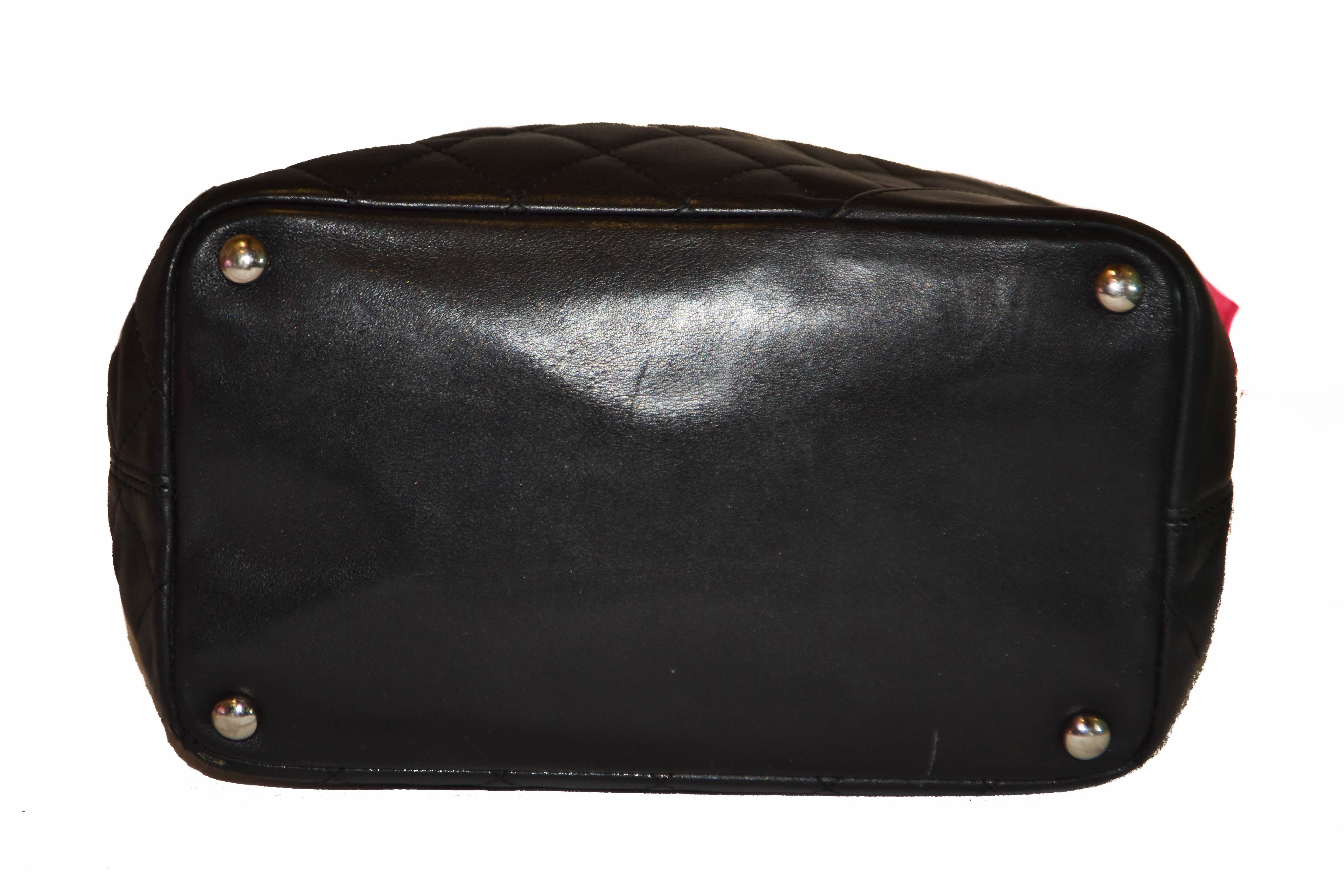 Authentic Chanel Black Petite Cambon Tote Shoulder Bag