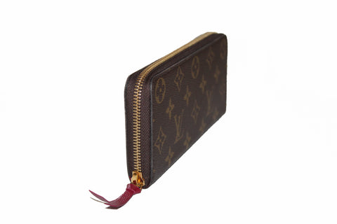 Authentic New Louis Vuitton Classic Monogram Fuchsia Clemence Wallet