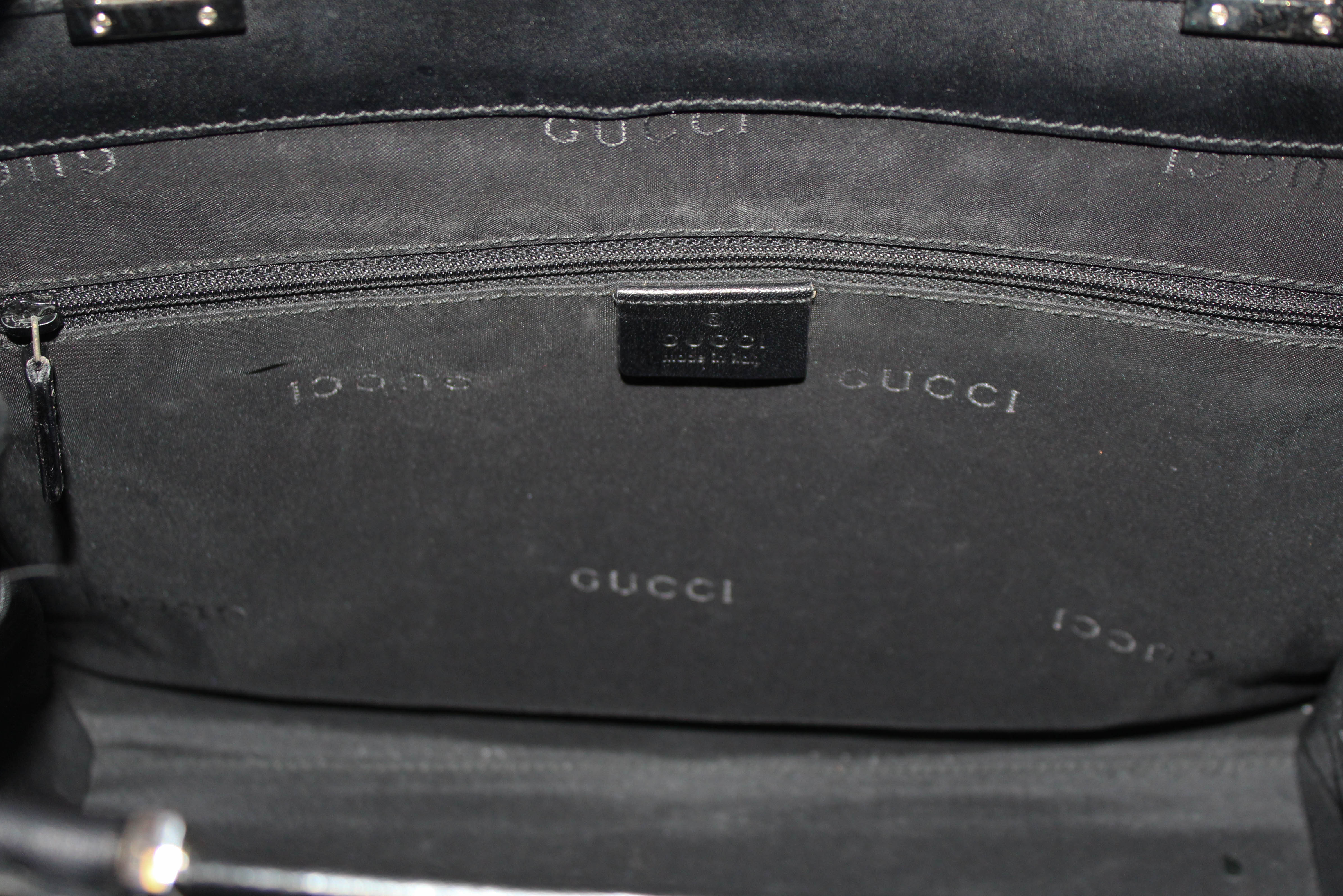 Authentic Gucci Black Nylon Jackie O Small Tote Shoulder Bag