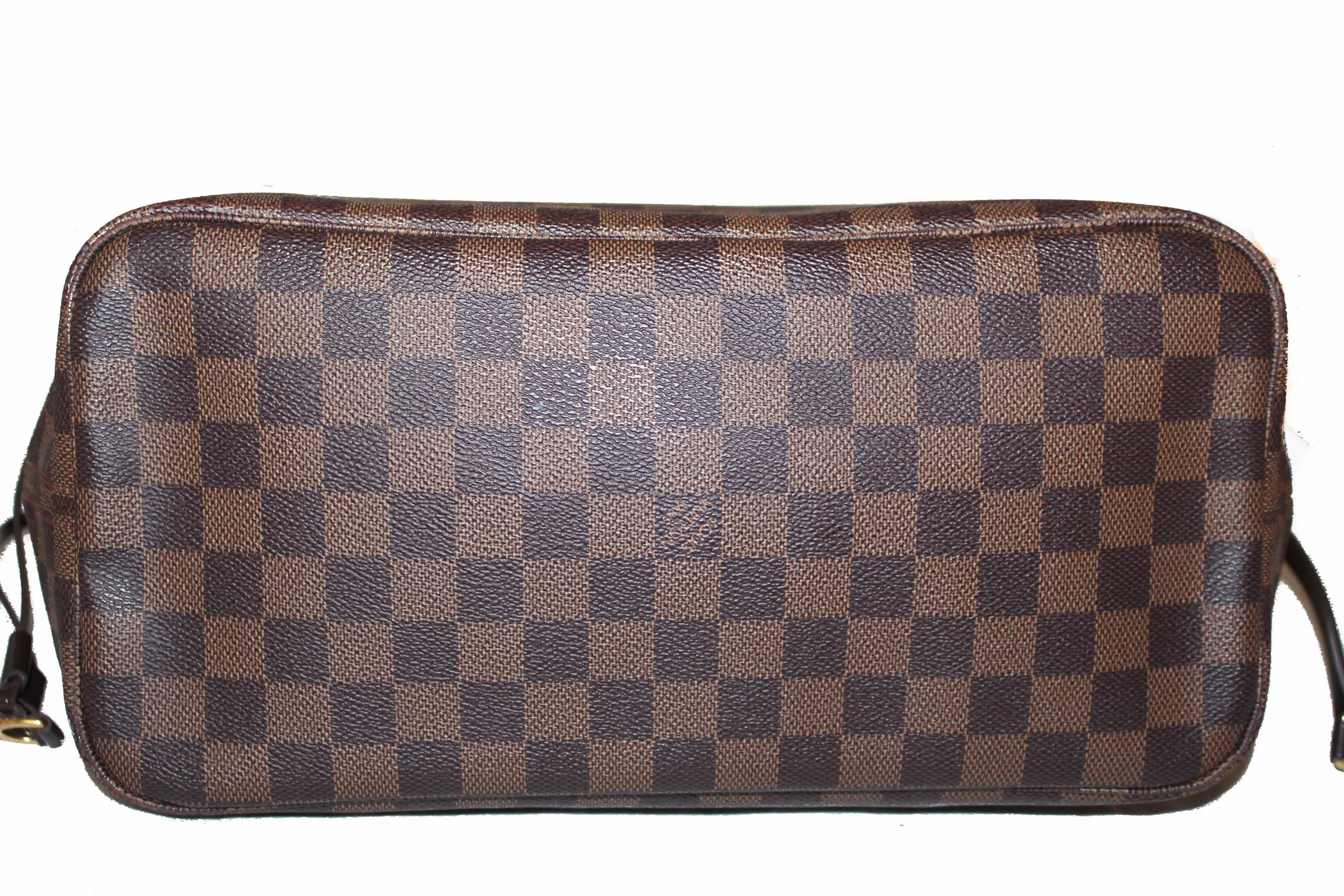 Authentic Louis Vuitton Damier Ebene Neverfull MM Tote Shoulder Bag