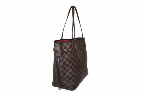 Authentic Louis Vuitton Damier Ebene Neverfull MM Tote Shoulder Bag